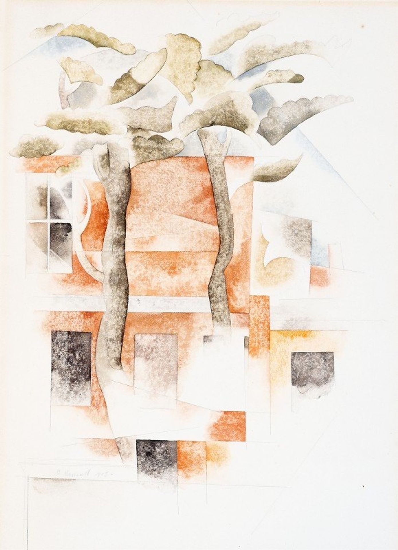 Bermuda, Houses Seen Through Trees by Charles Demuth
