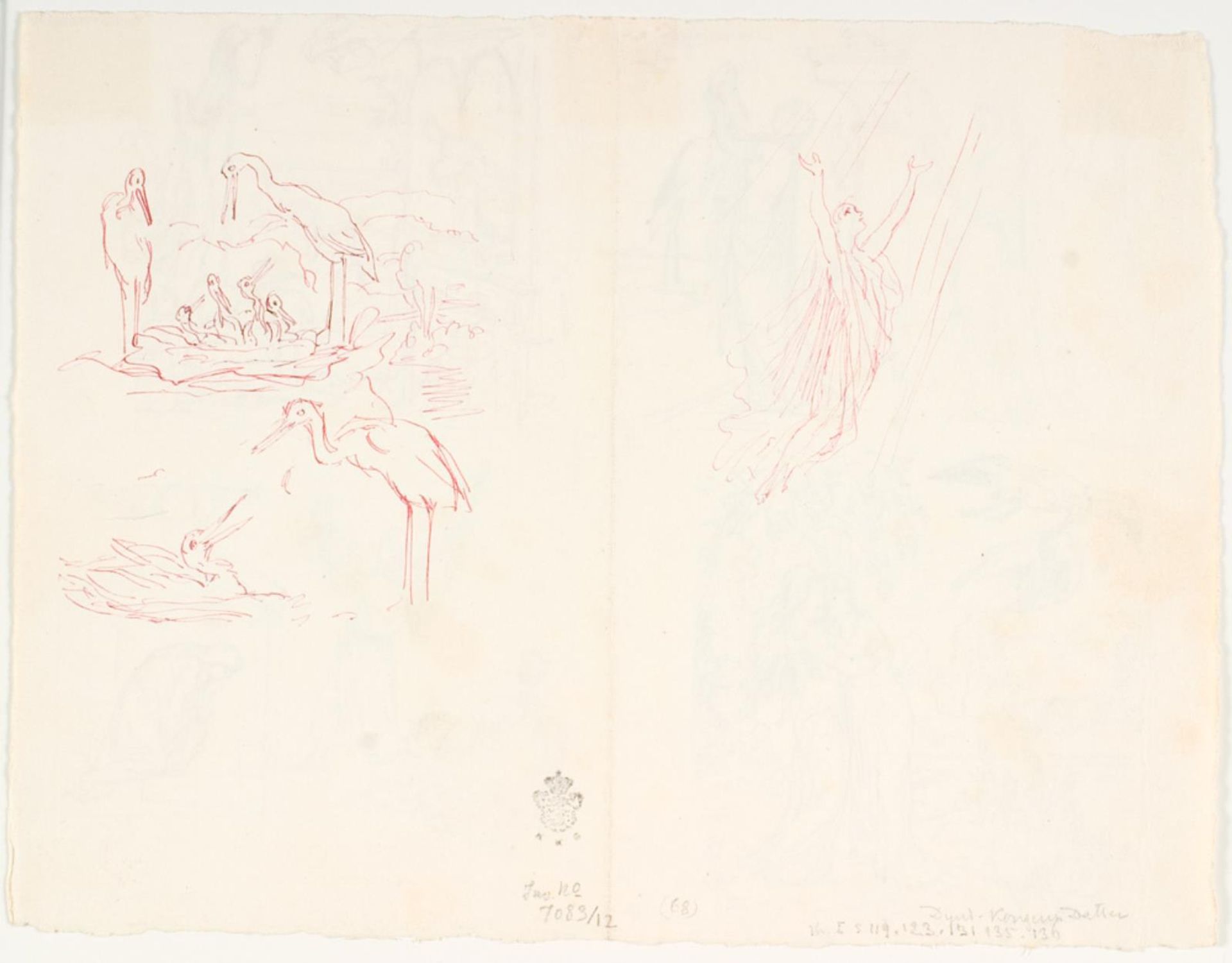 To illustrationsudkast til H.C. Andersen, "Dynd-Kongens Datter" by Lorenz Frølich