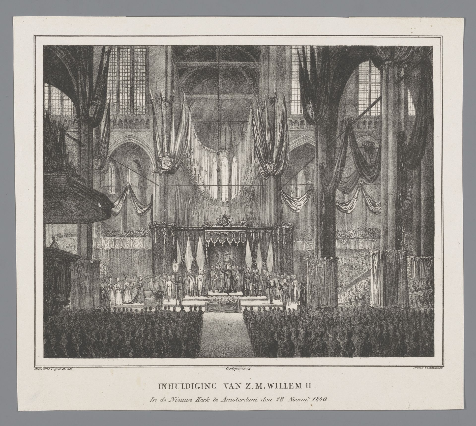 Inhuldiging van koning Willem II by Albertine V.
