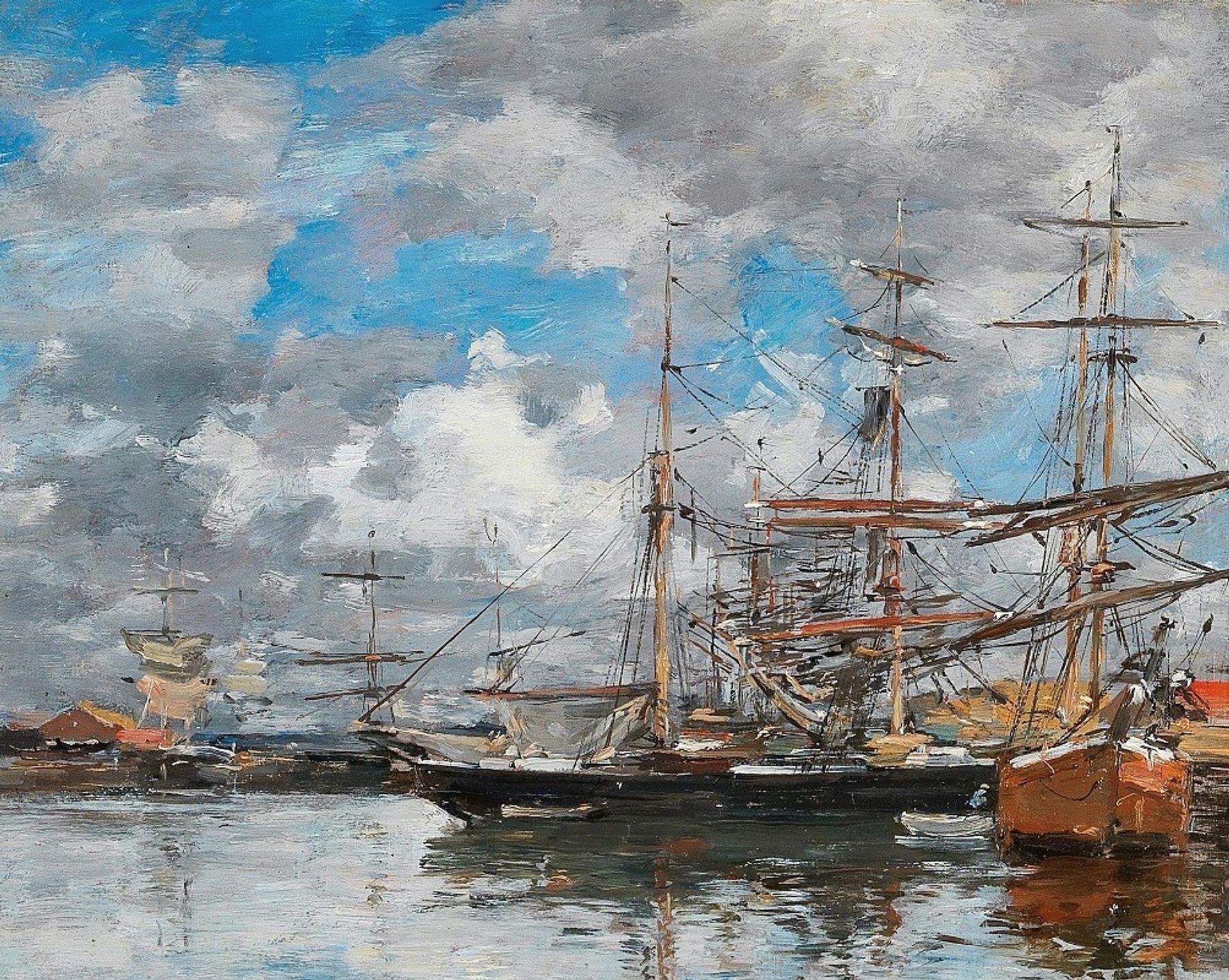 Le bassin de Deauville by Eugène Boudin