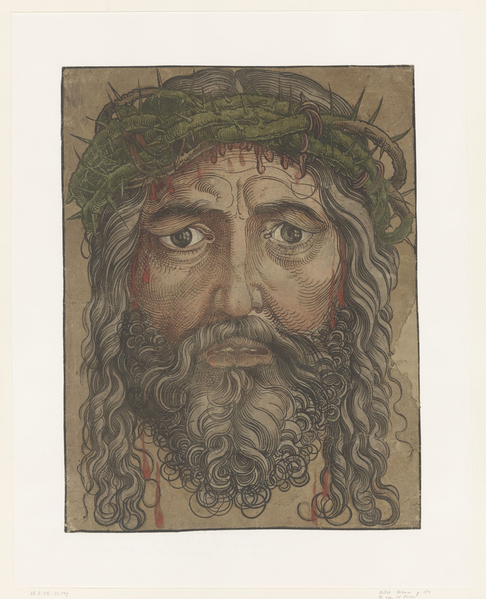Gezicht van Christus met doornenkroon by Anonymous