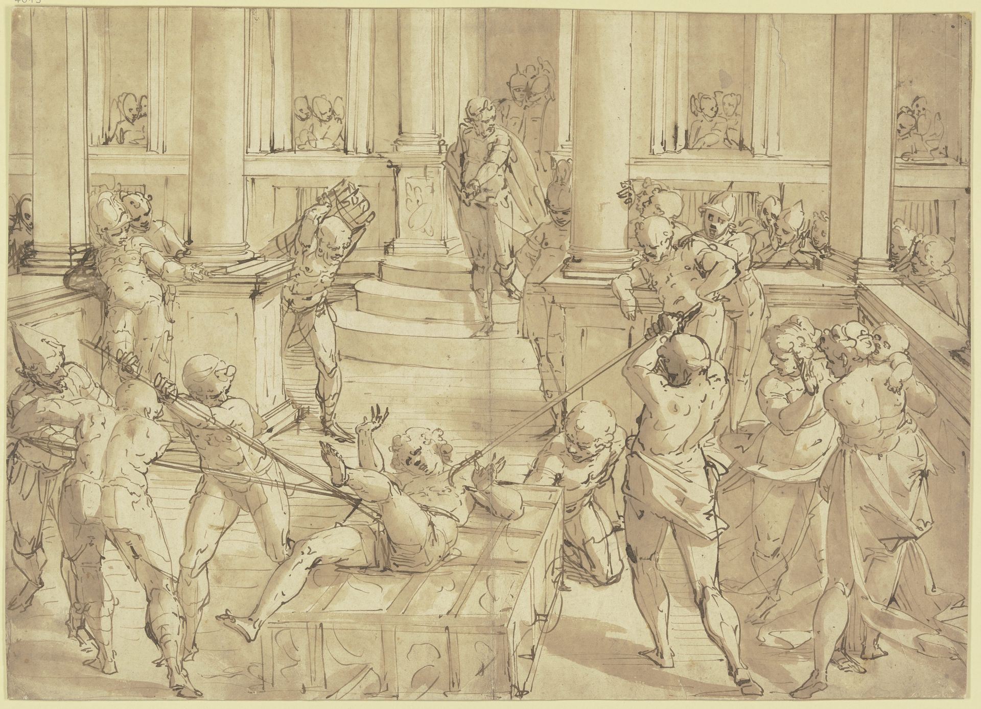 Die Marter des Heiligen Laurentius by Luca Cambiaso