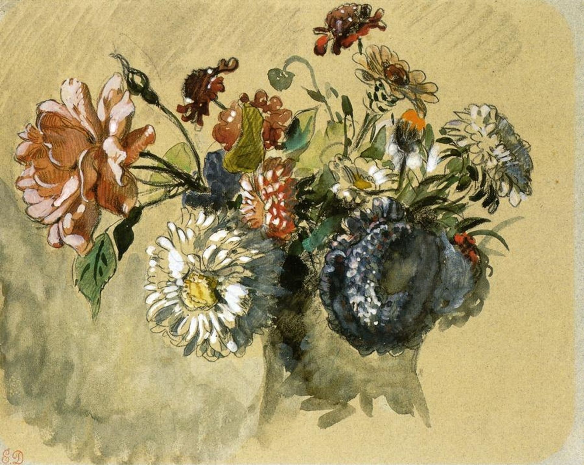 Bouquet of Flowers by Eugène Delacroix