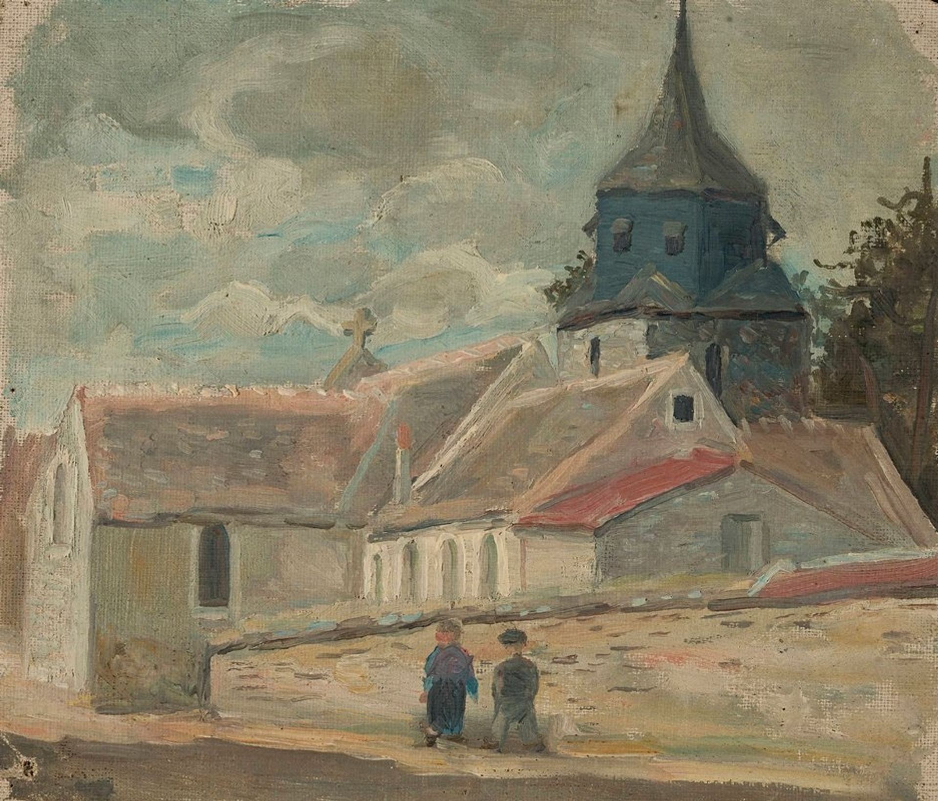 Small village church by Tadeusz Makowski