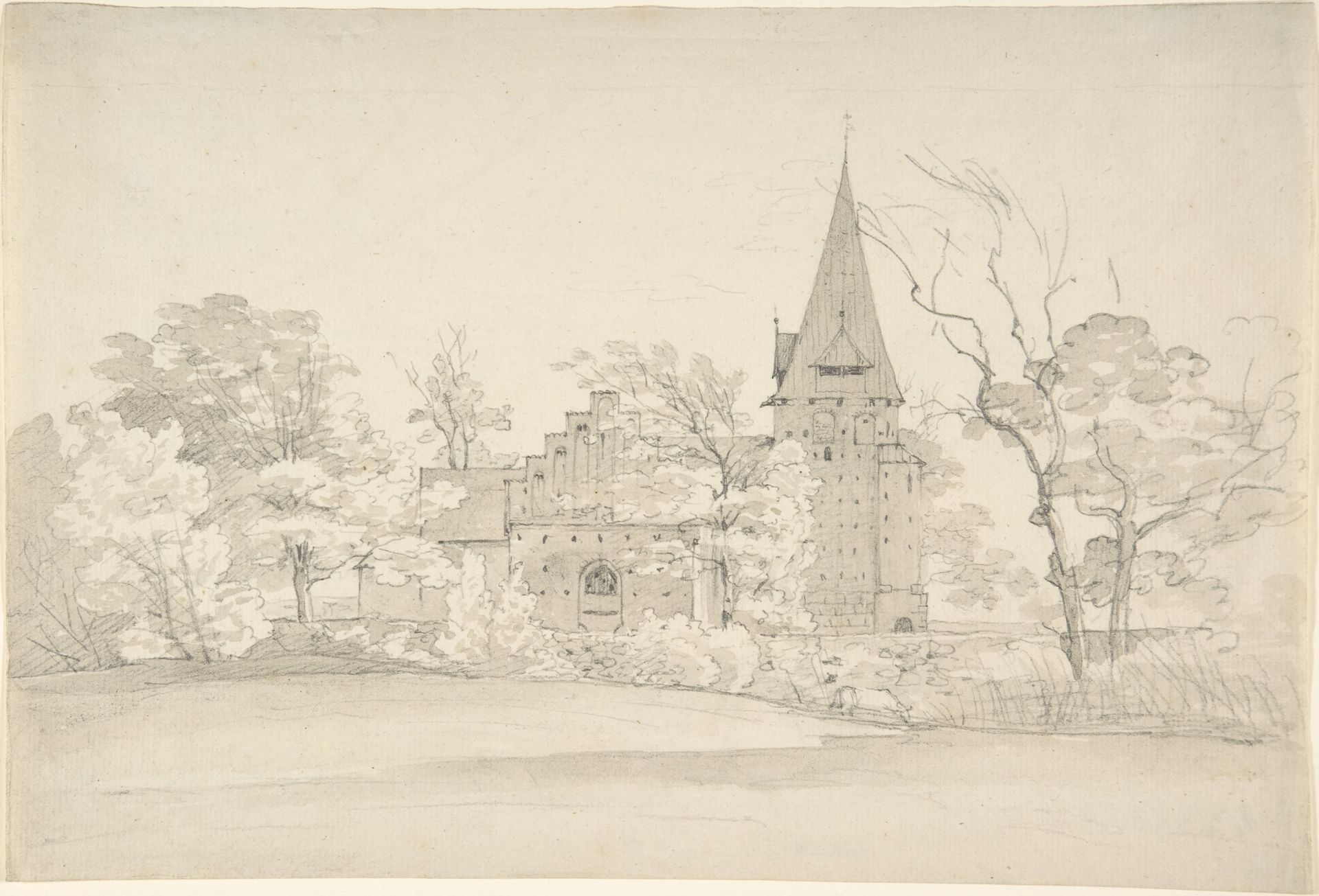The Aller Church in Sønderjyllands Amt (Denmark), seen from the North by Johan Christian Dahl