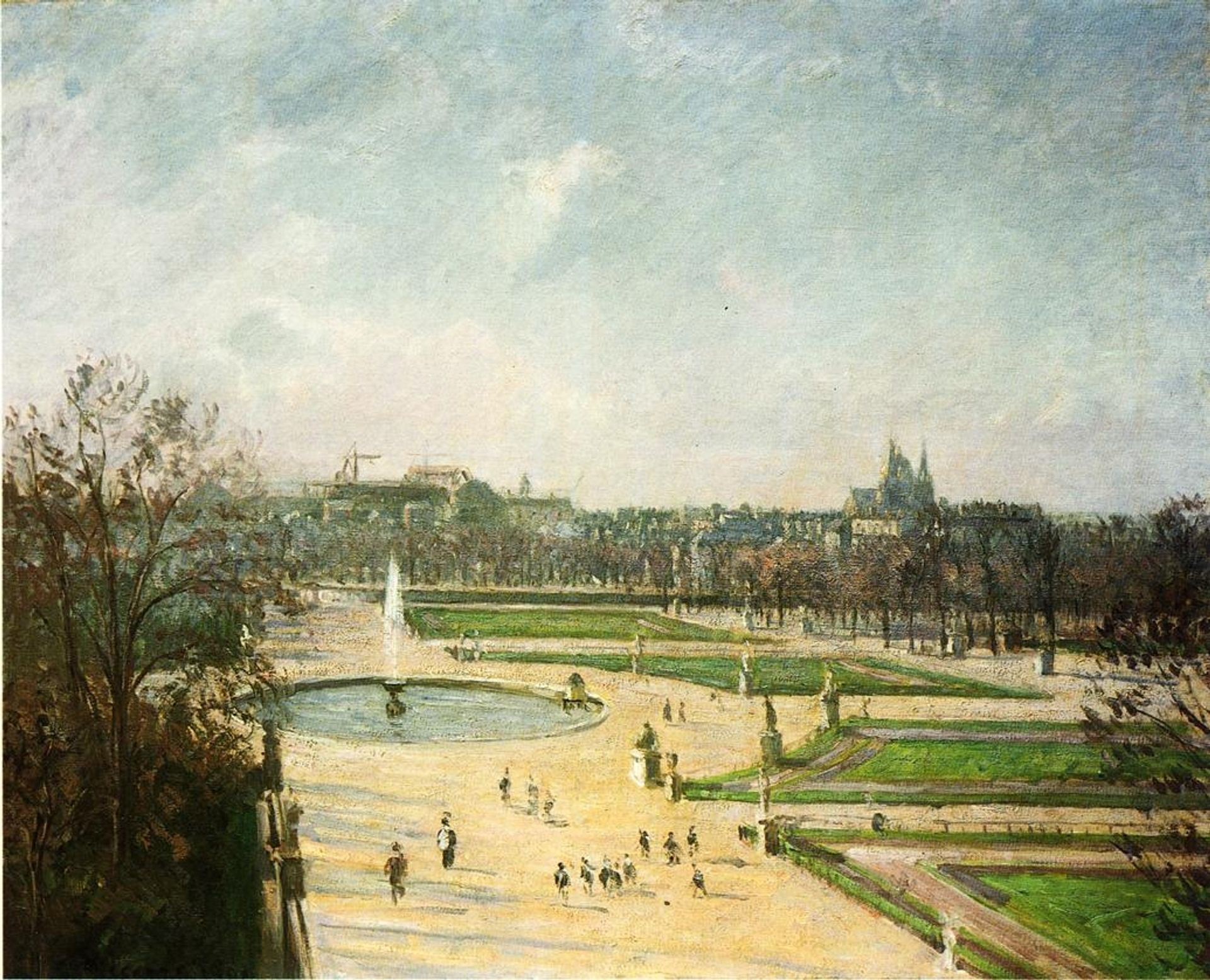 The Tuileries Gardens, Afternoon, Sun by Camille Pissarro