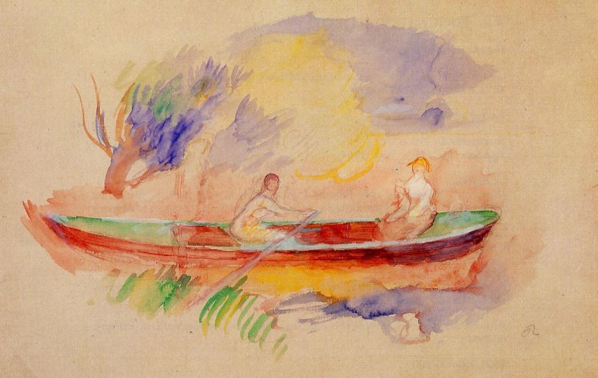 Two Women in a Rowboat by Pierre-Auguste Renoir