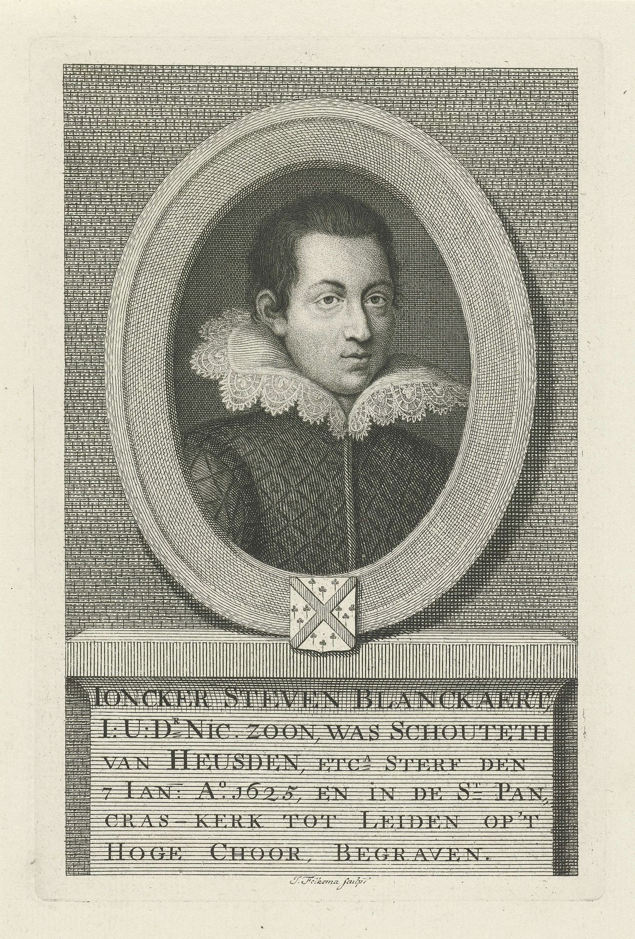 Portret van Steven Blanckaert by Jacob Folkema