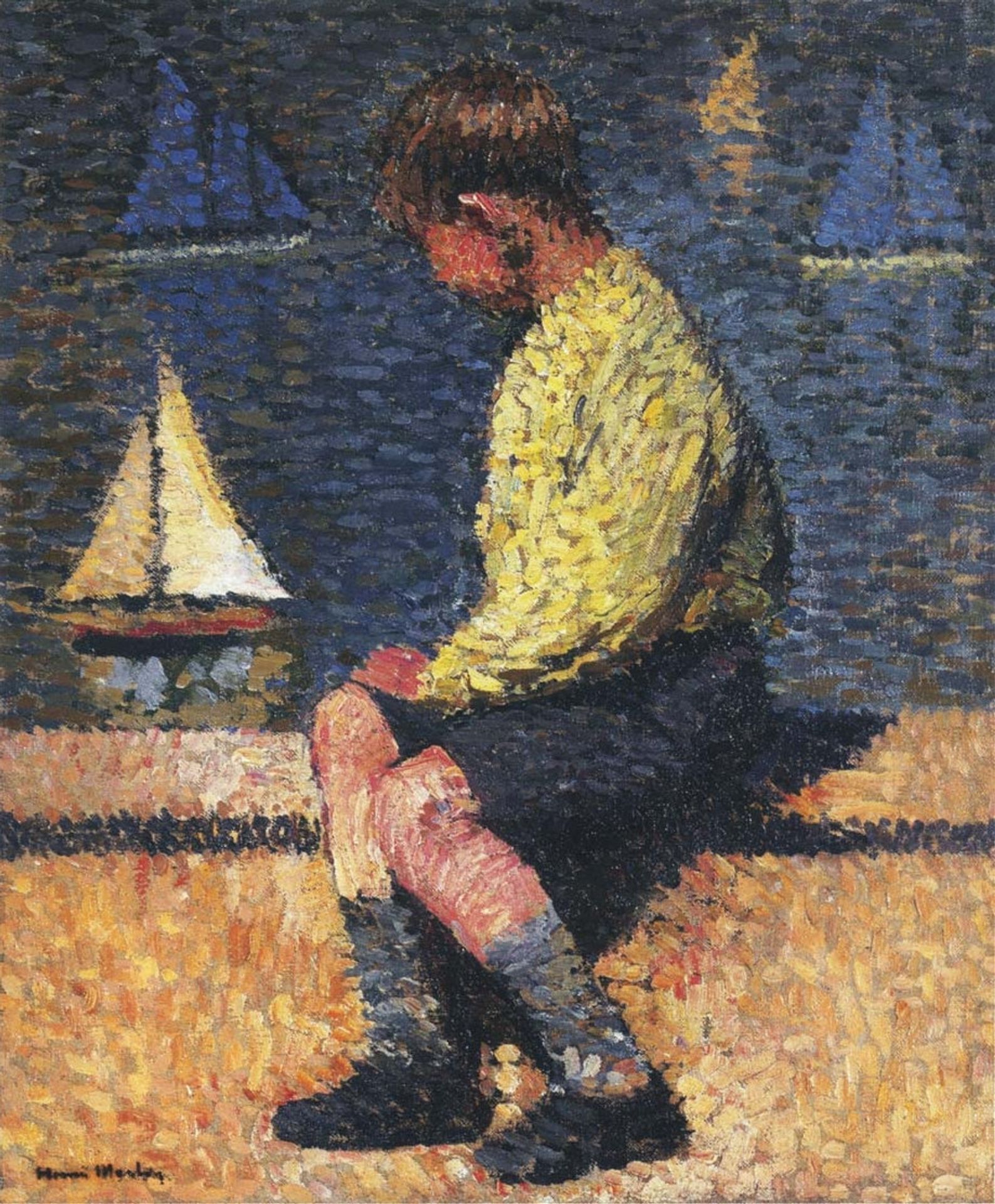 A Boy with Sailboats by Henri Martin