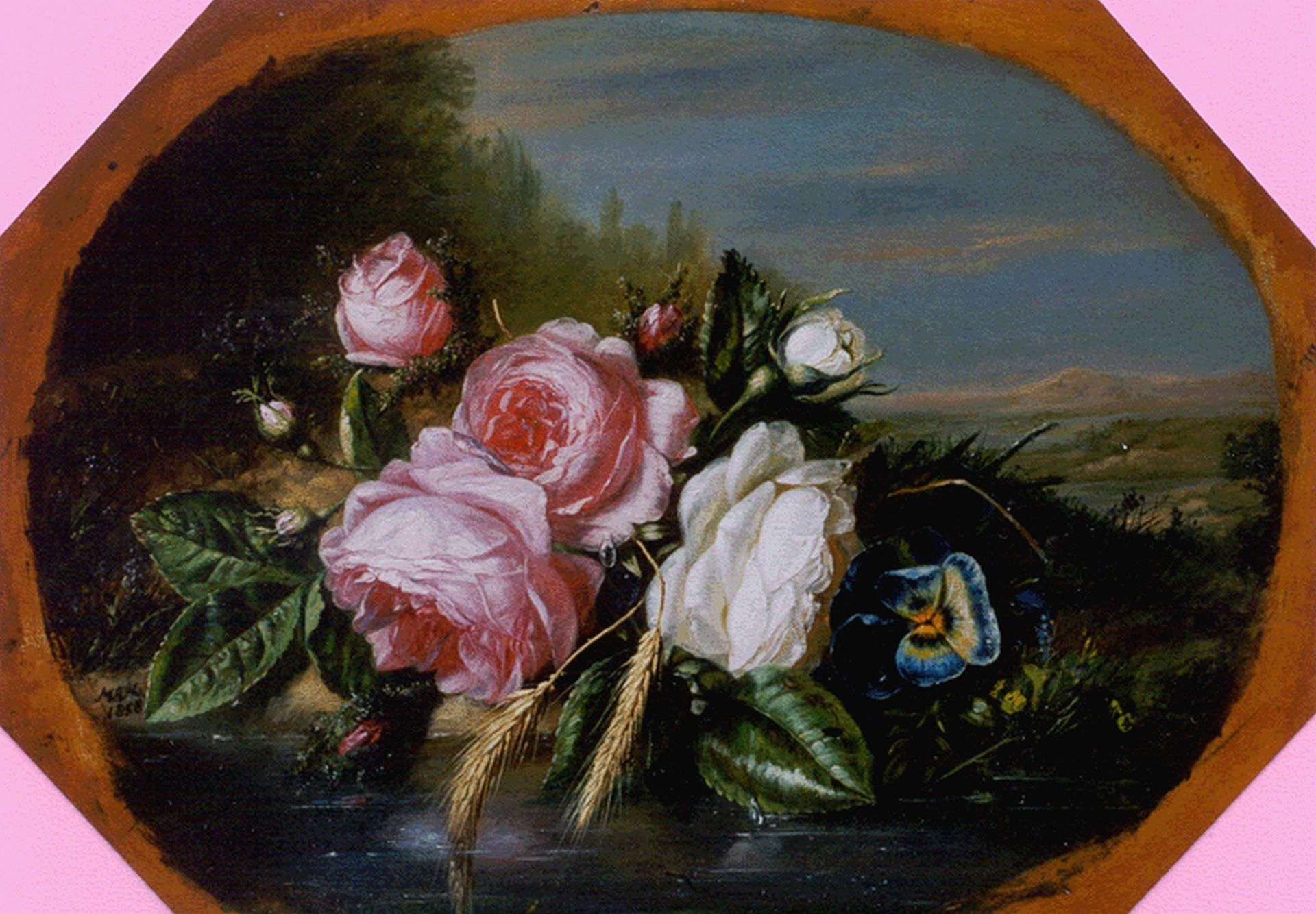 Bouquet Of Roses On The Waterfront by Helen Augusta Hamburger
