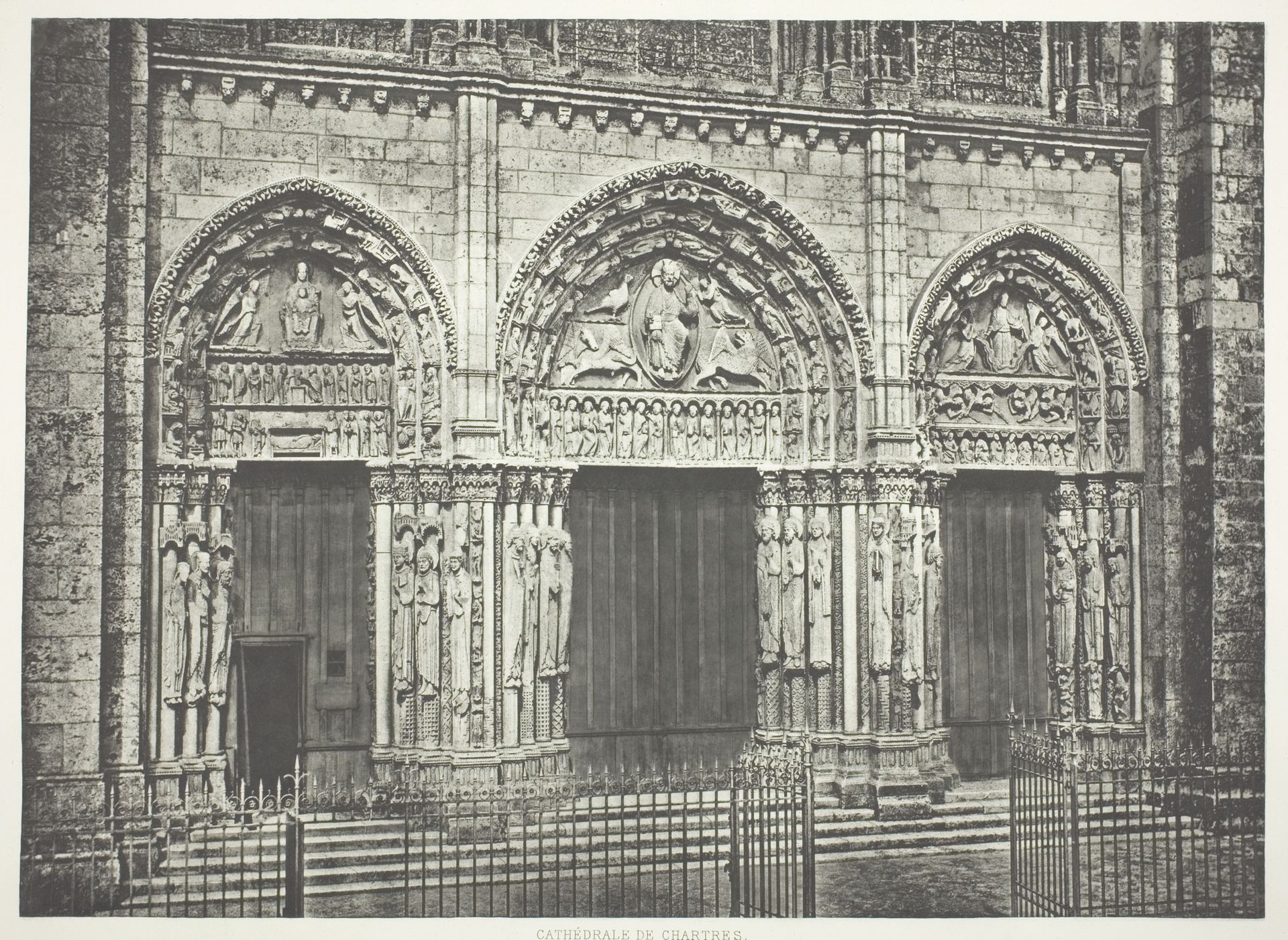 Main Portal, Chartres Cathedral by Edouard Baldus