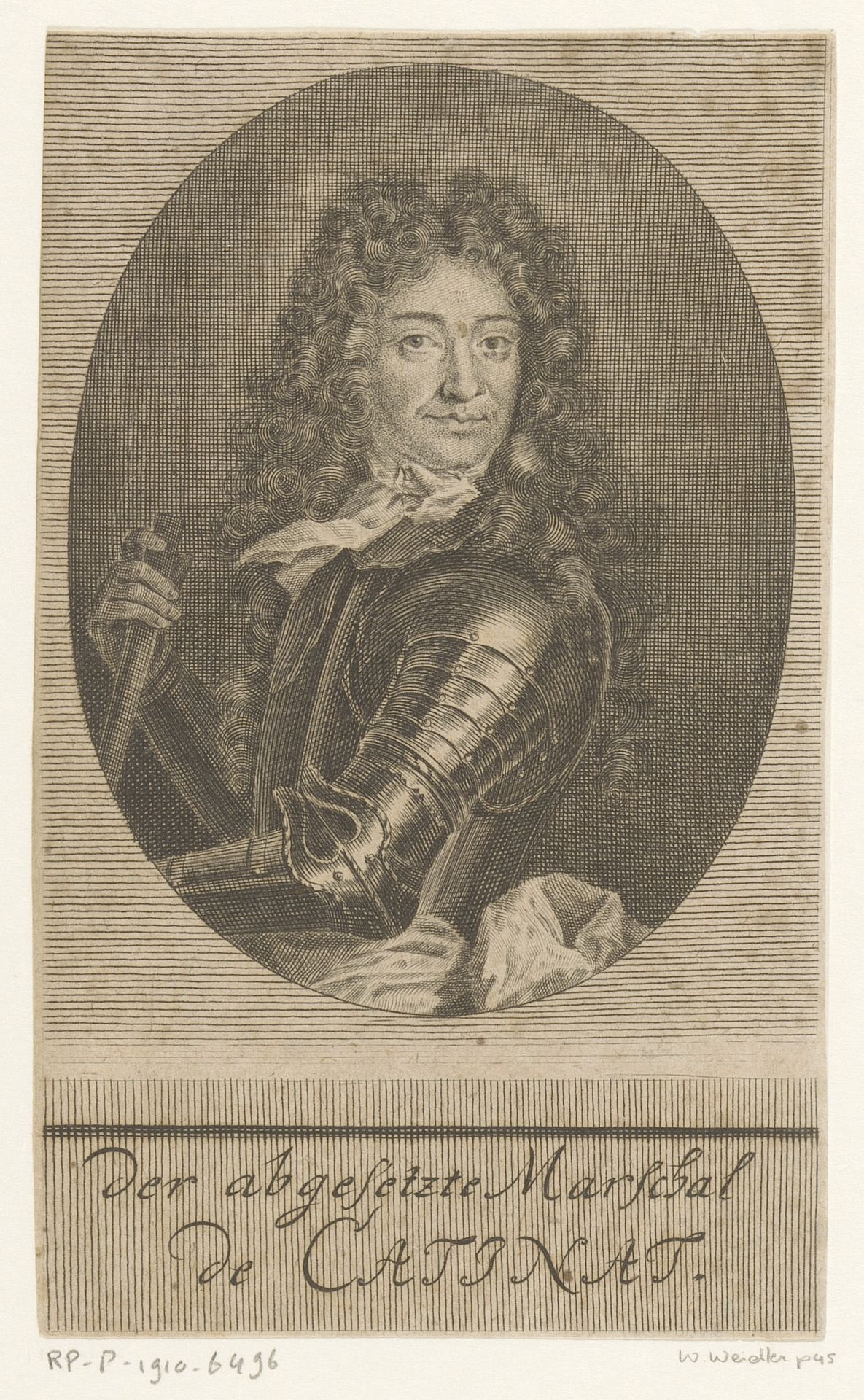 Portret van Nicolas Catinat by Martin Bernigeroth