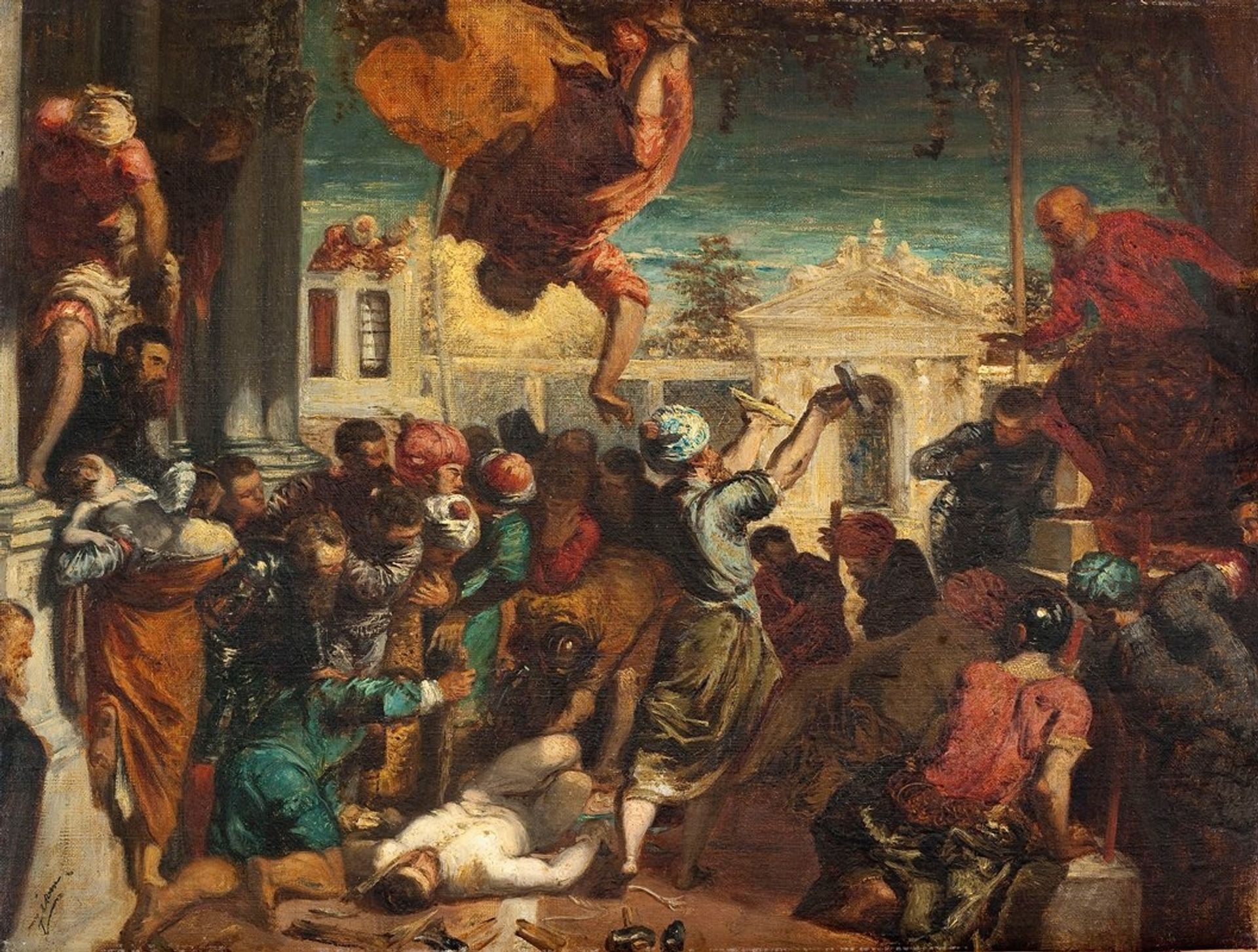 Le miracle de l’esclave, copie d’après Tintoret ou Le martyre de Saint-Marc by Félix Ziem