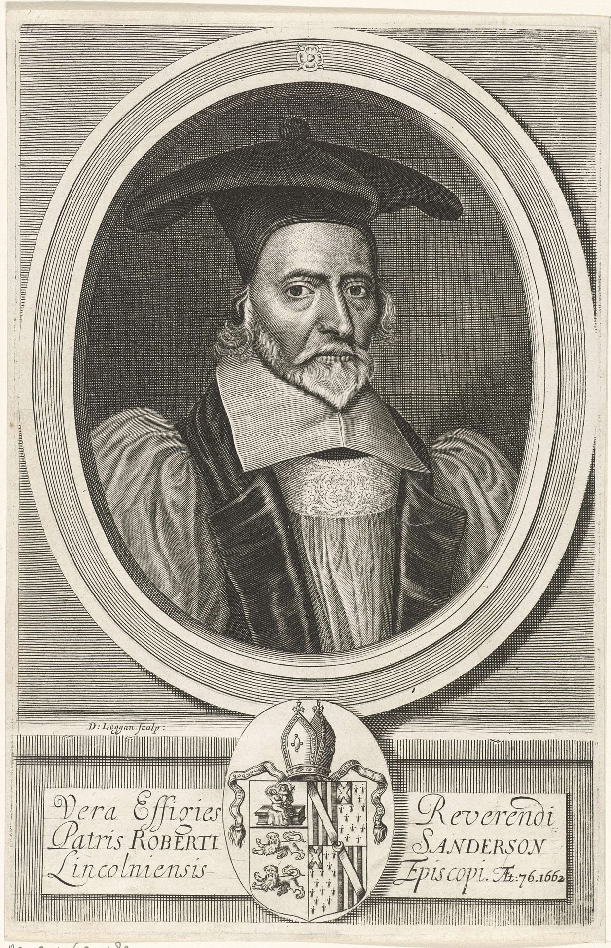 Portret van Robert Sanderson by David Loggan