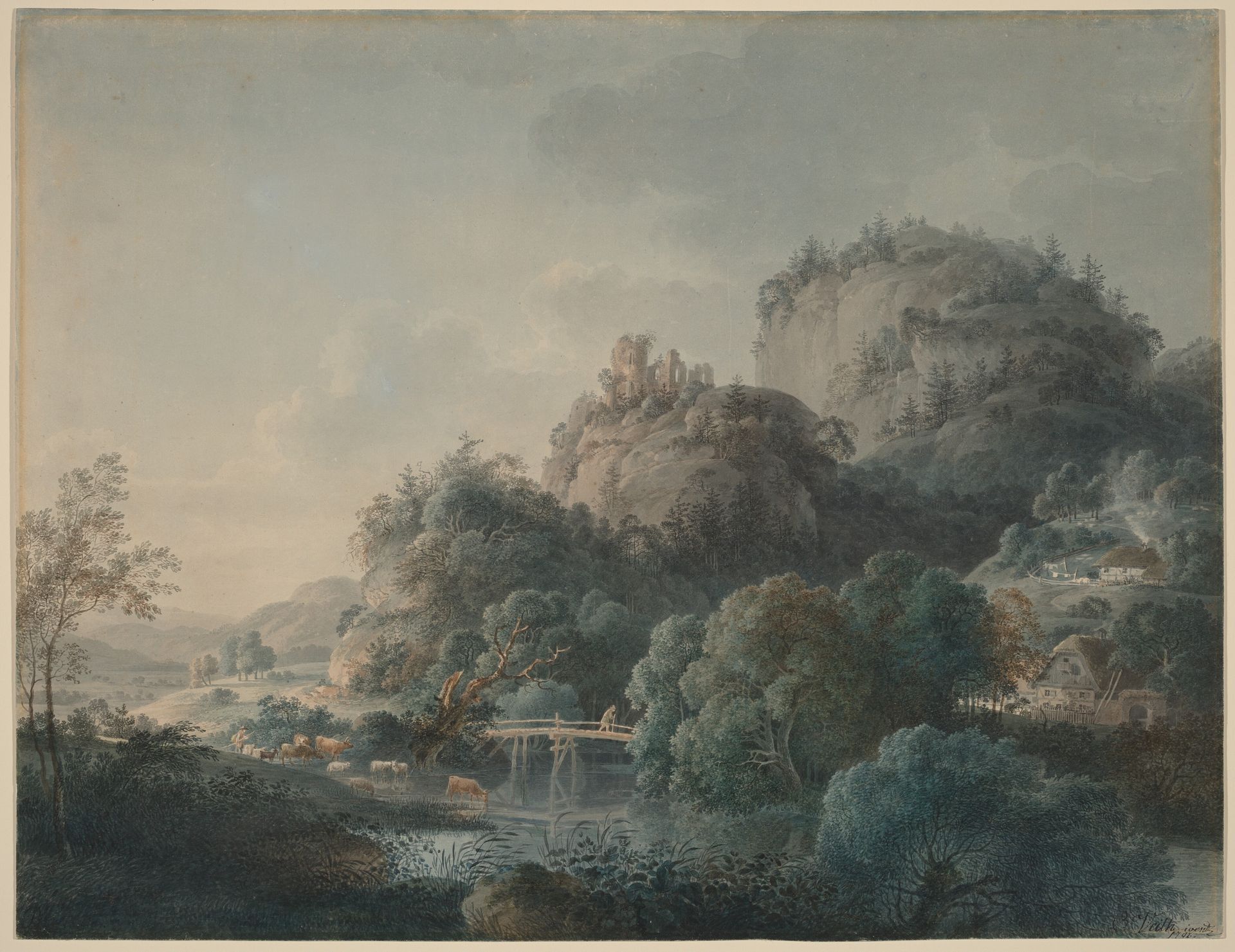 The Ruins of the Monastery of Oybin in the Zittau Mountains by Philipp Veith