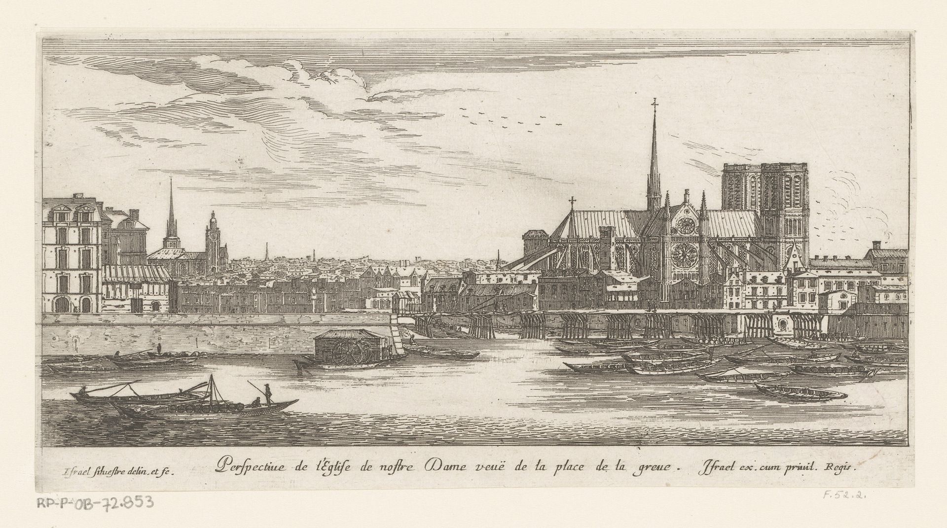 Gezicht op de Notre-Dame by Israel Silvestre