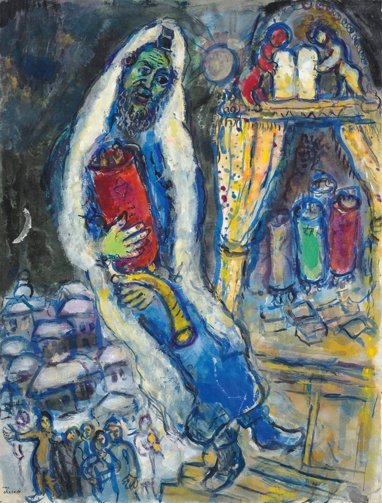 Juif à la thora by Marc Chagall