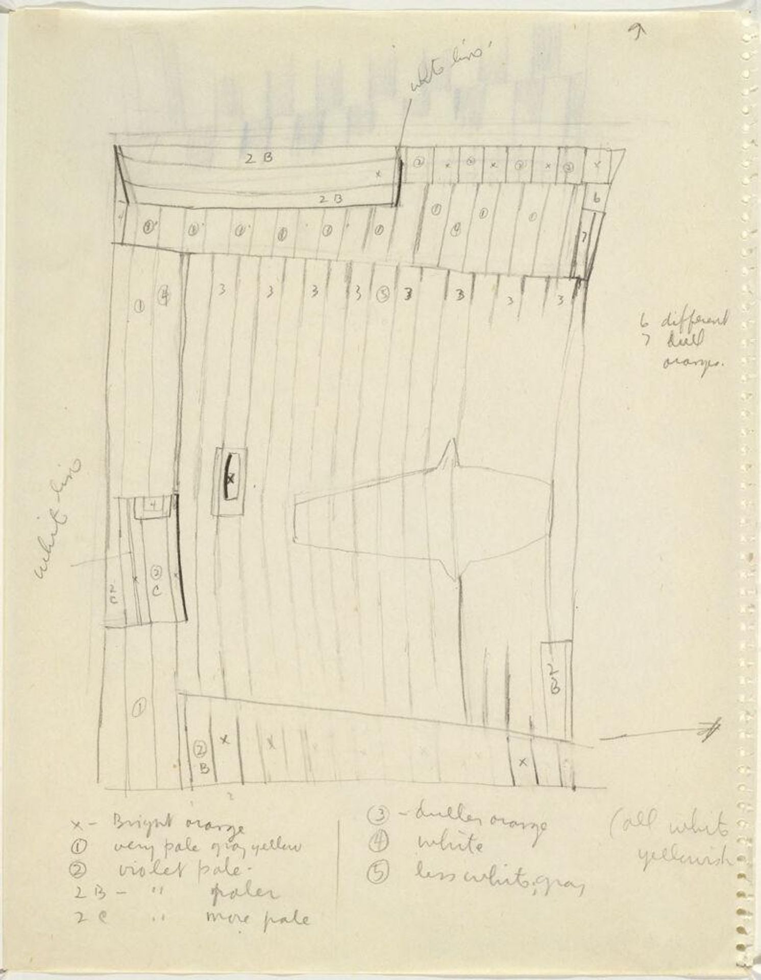 Sketch of a Beach Cabana IV (recto and verso) by Ellsworth Kelly