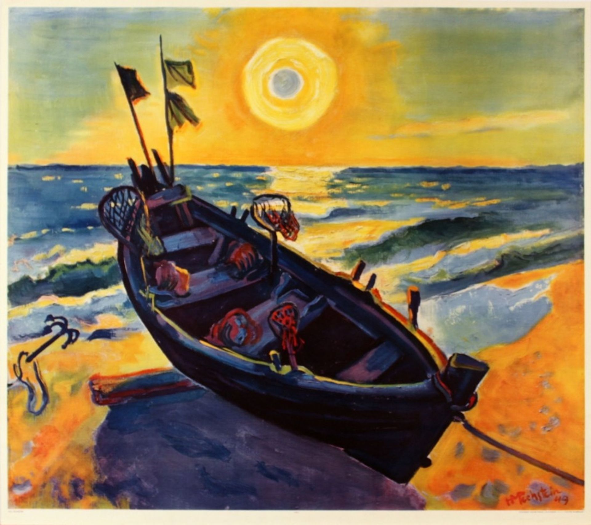 Boat at Sunrise by Max Pechstein