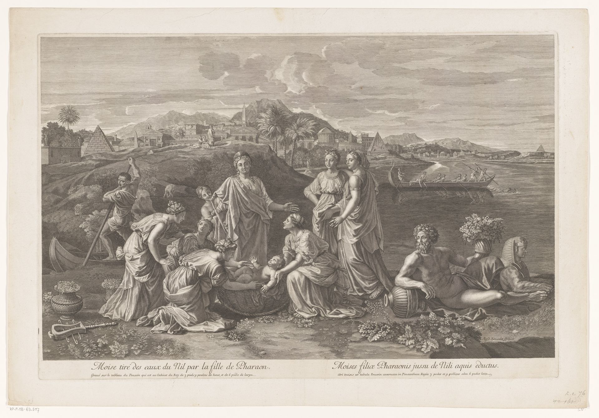 Mozes wordt gevonden door de dochter van de farao by Gilles Rousselet