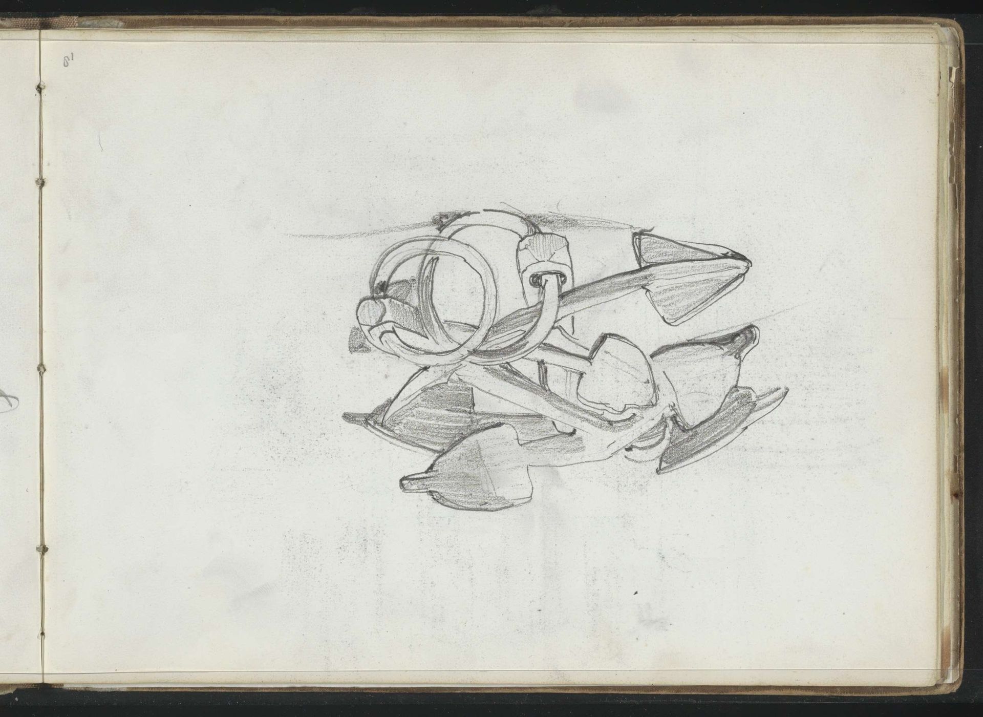 Anker van een schip by Johannes Bosboom
