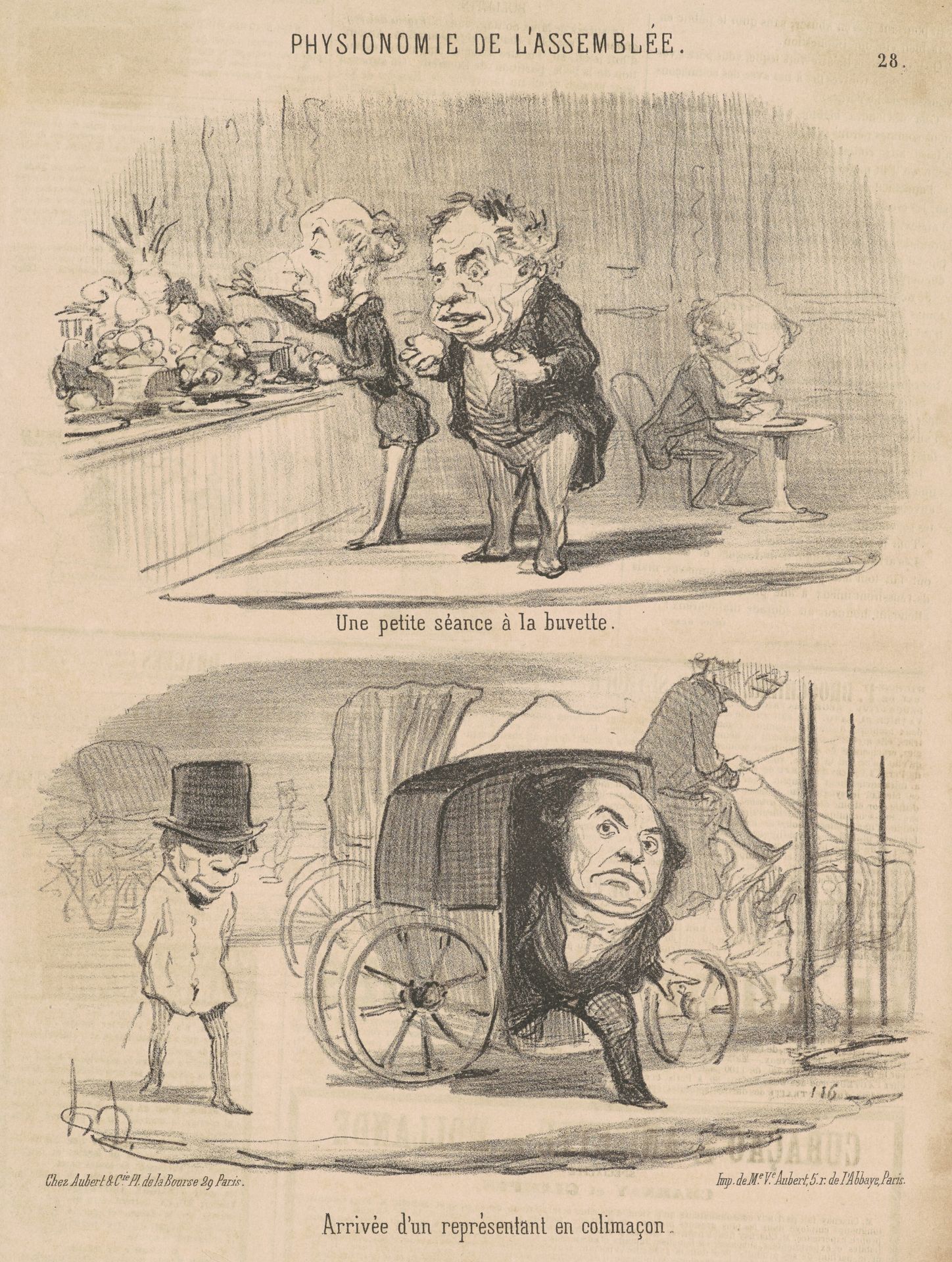 Une petite séance a la buvette by Honoré Daumier