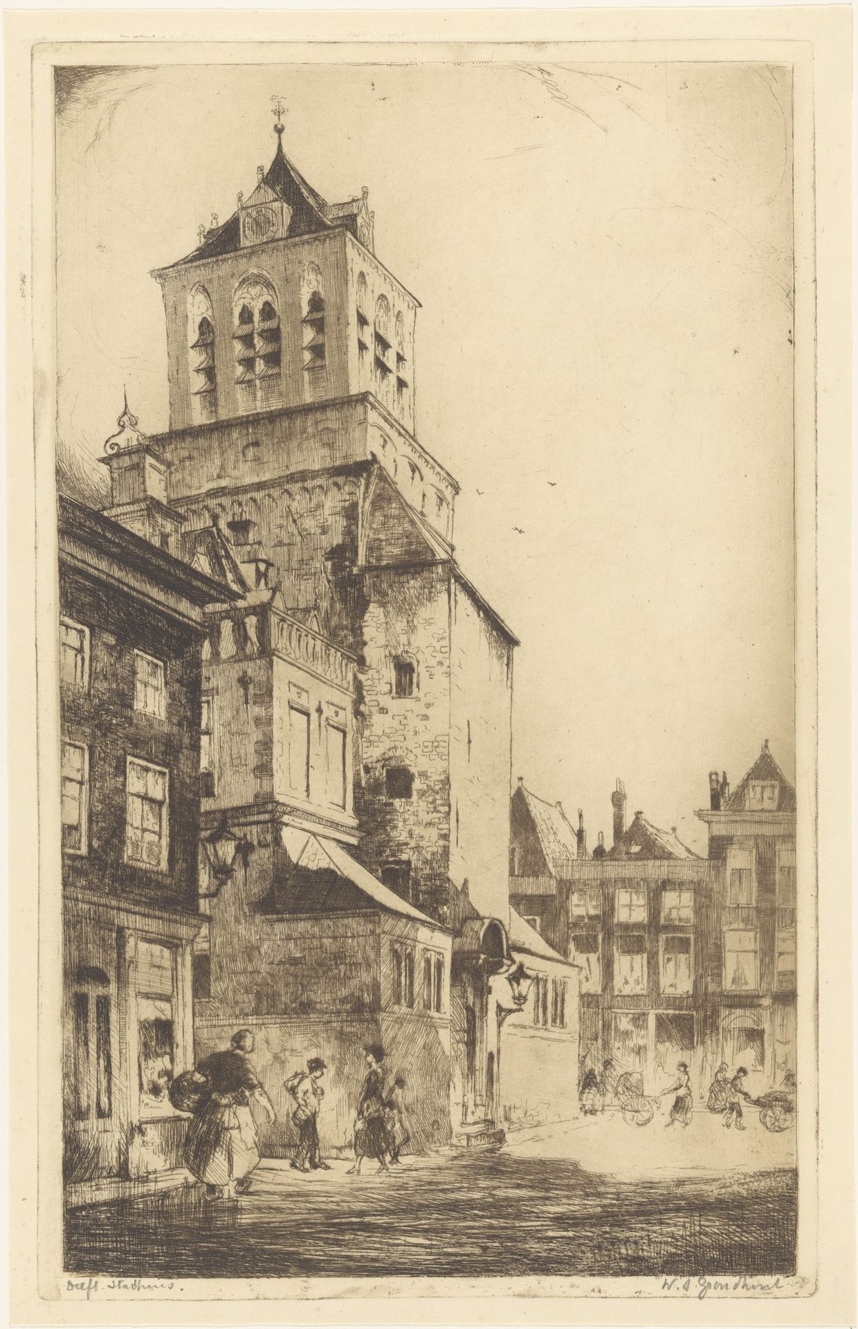 Stadhuis van Delft by Willem Adrianus Grondhout
