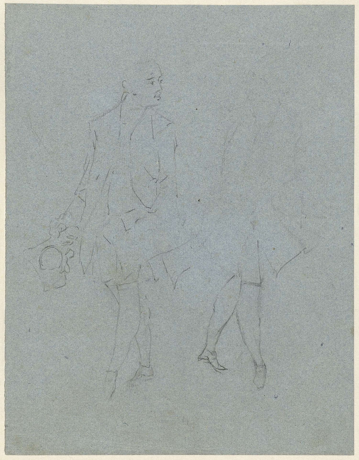Twee studies van een dansende man by Hendrik Pothoven
