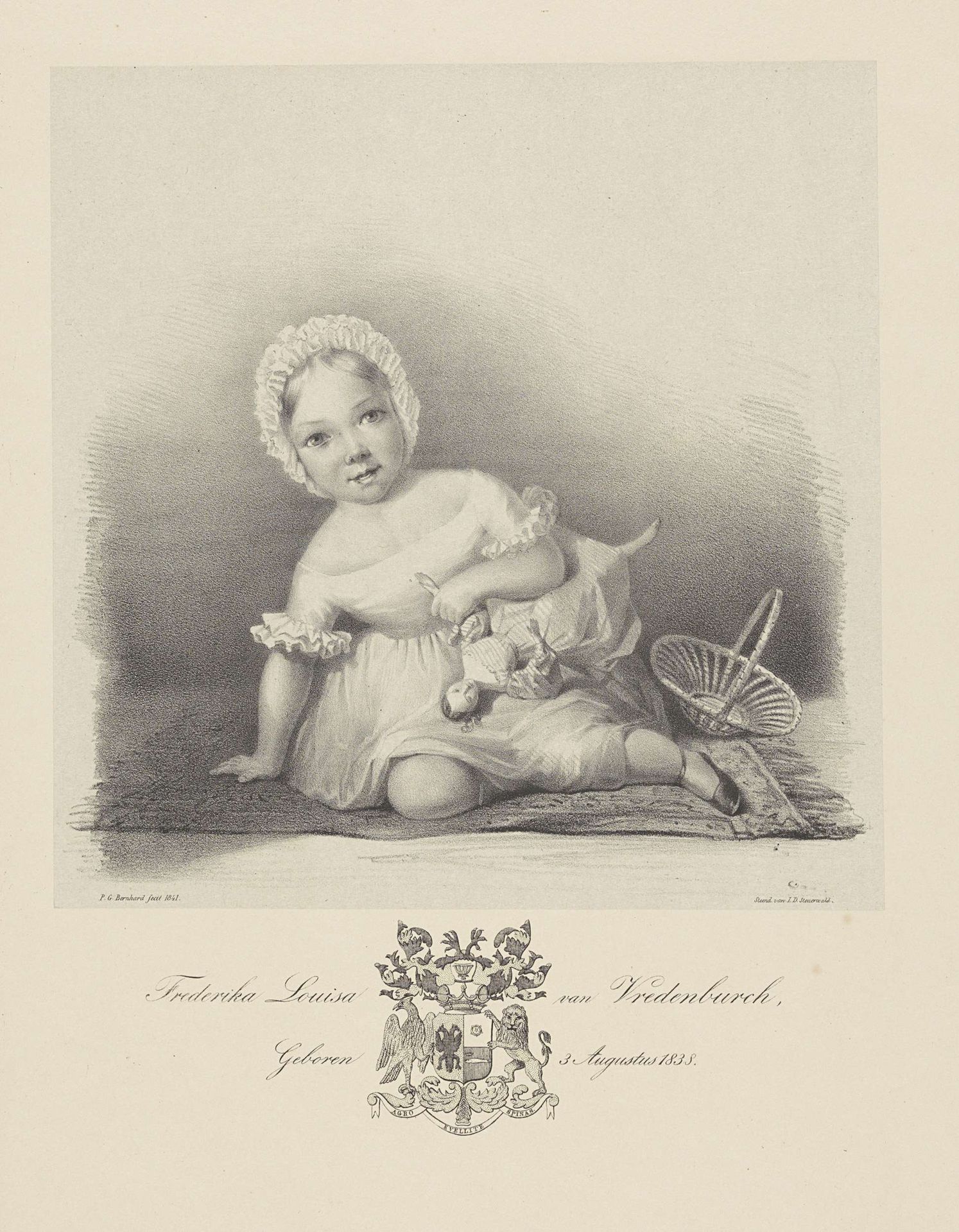 Portret van Maria Louisa van Vredenburch met pop by Pieter Gerardus Bernhard