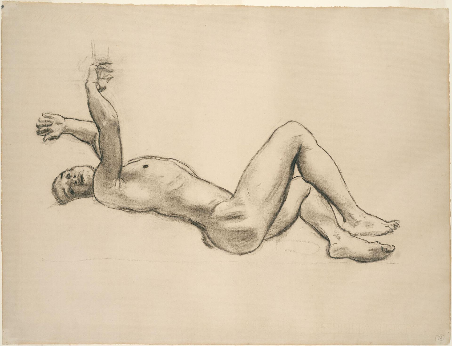 Male Nude Reclining, Study for a Mural Project (?) by John Singer Sargent