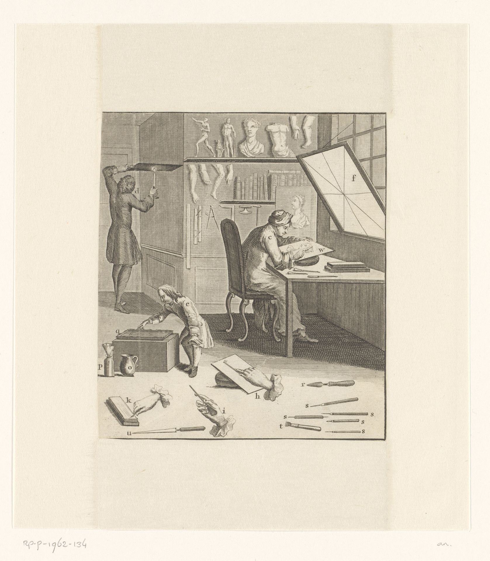 Atelier van een prentmaker by Anonymous