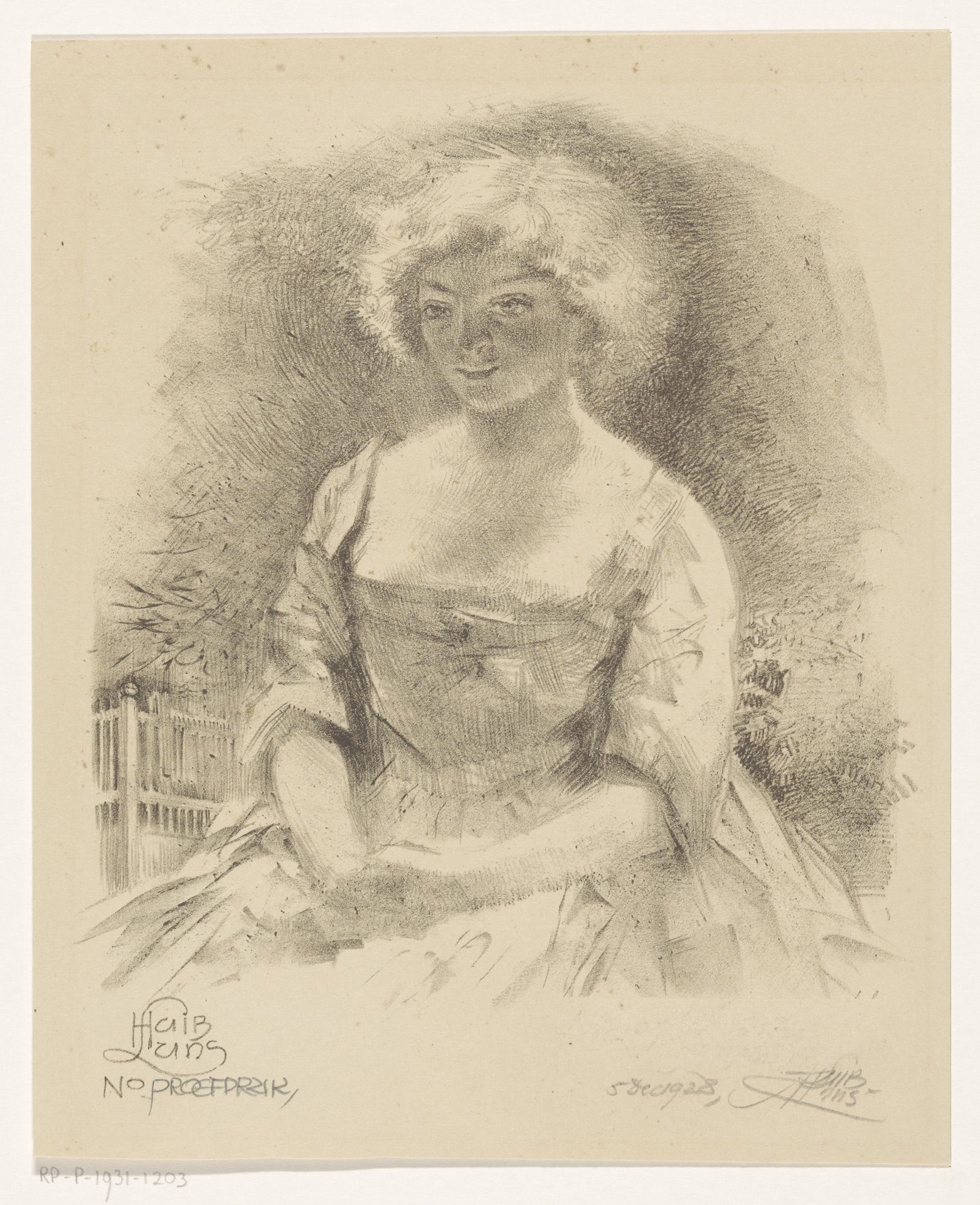 Zittend meisje by Huib Luns