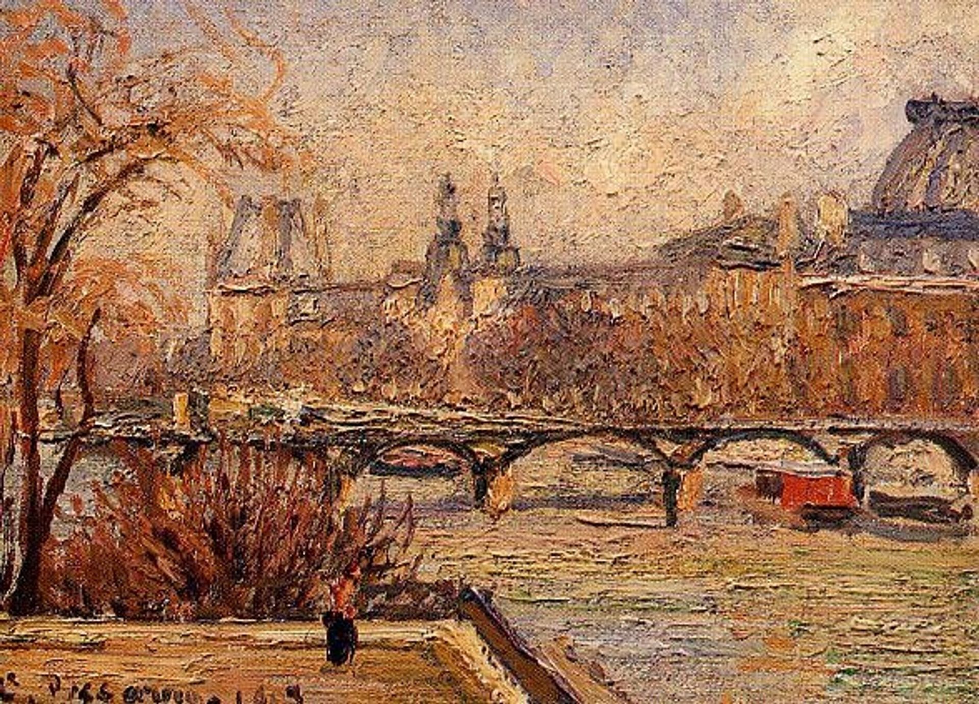 The Louvre, Morning by Camille Pissarro