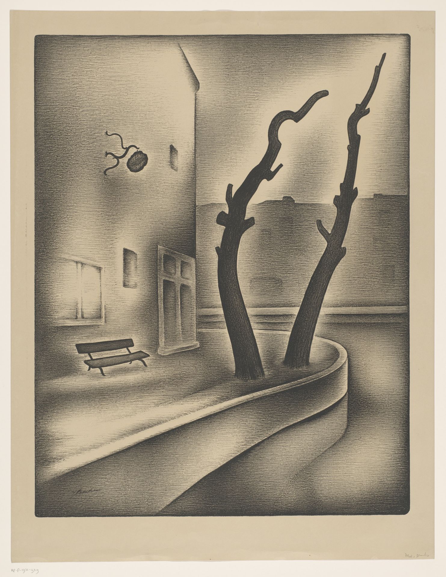 Hoek van een gracht by Jacob Bendien