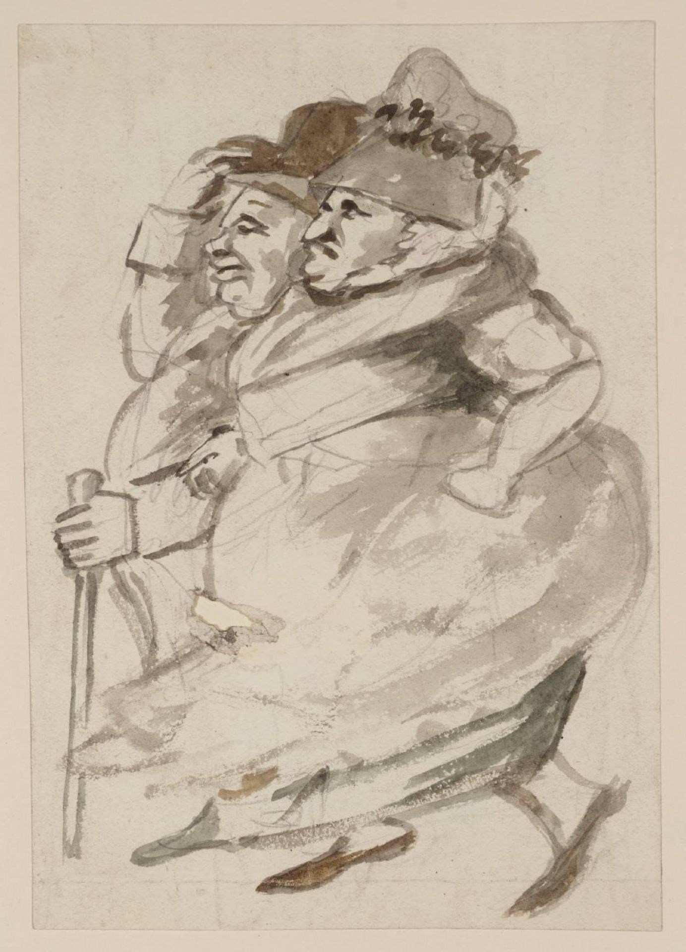 Sunday Walk, Caricature by British School 18th century