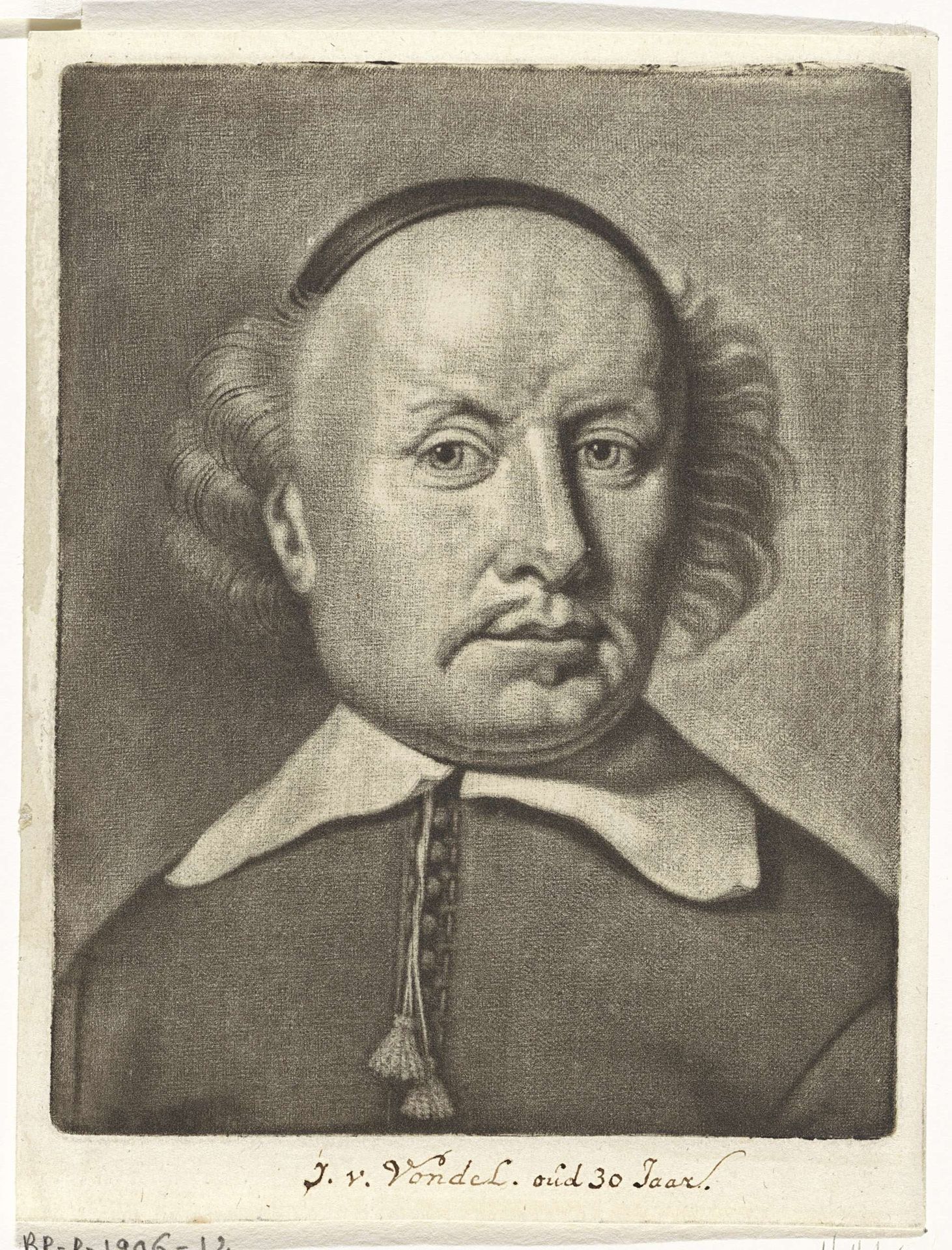 Portret van Joost van den Vondel by Michiel van Musscher