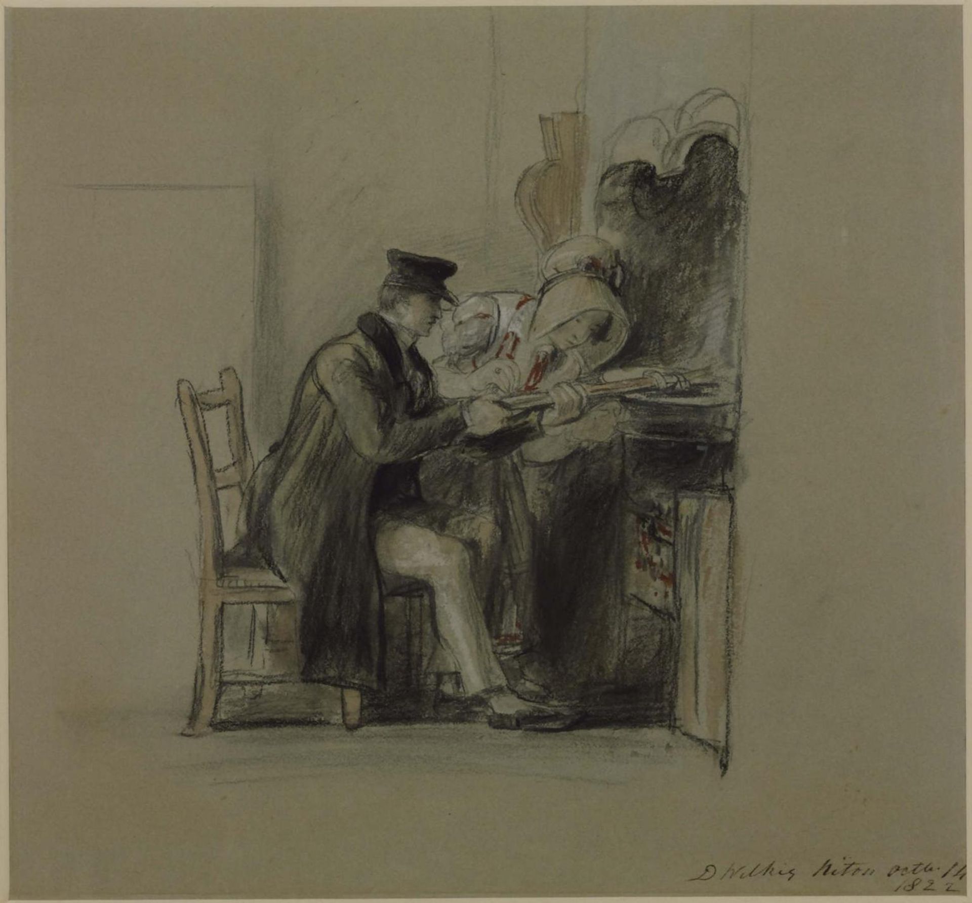 ?Sir Willoughby Gordon and his Daughter Julia, Cooking on a Griddle at Puckaster, near Niton, Isle of Wight by Sir David Wilkie
