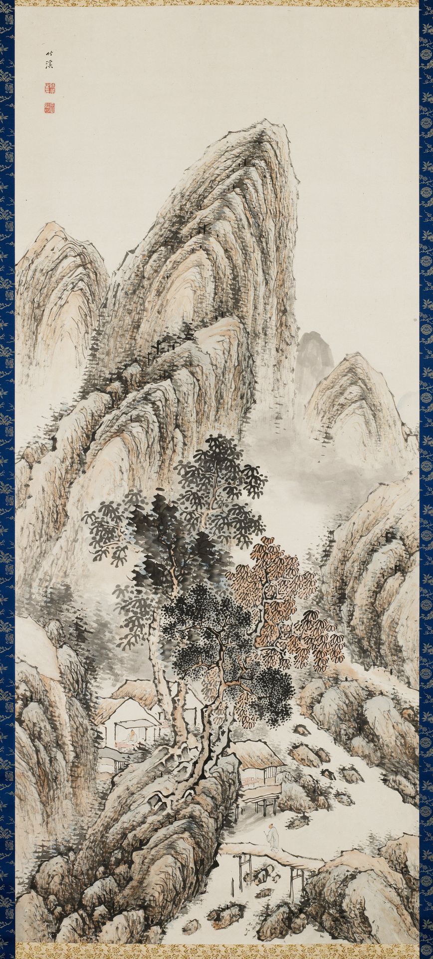 Scholar in a Mountain Landscape by Nakabayashi Chikkei