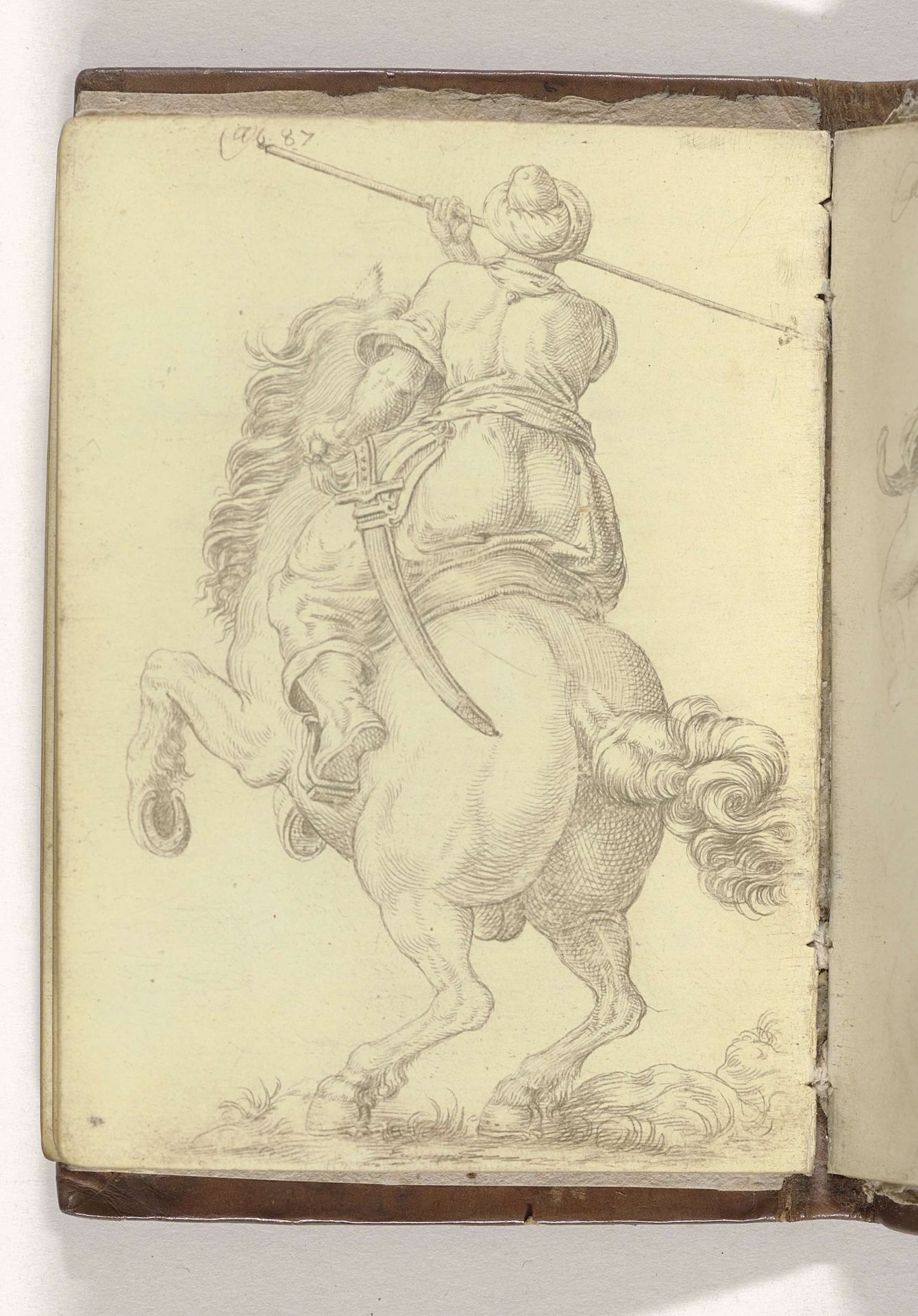 Ruiter met lans, het paard van achteren gezien by Anonymous