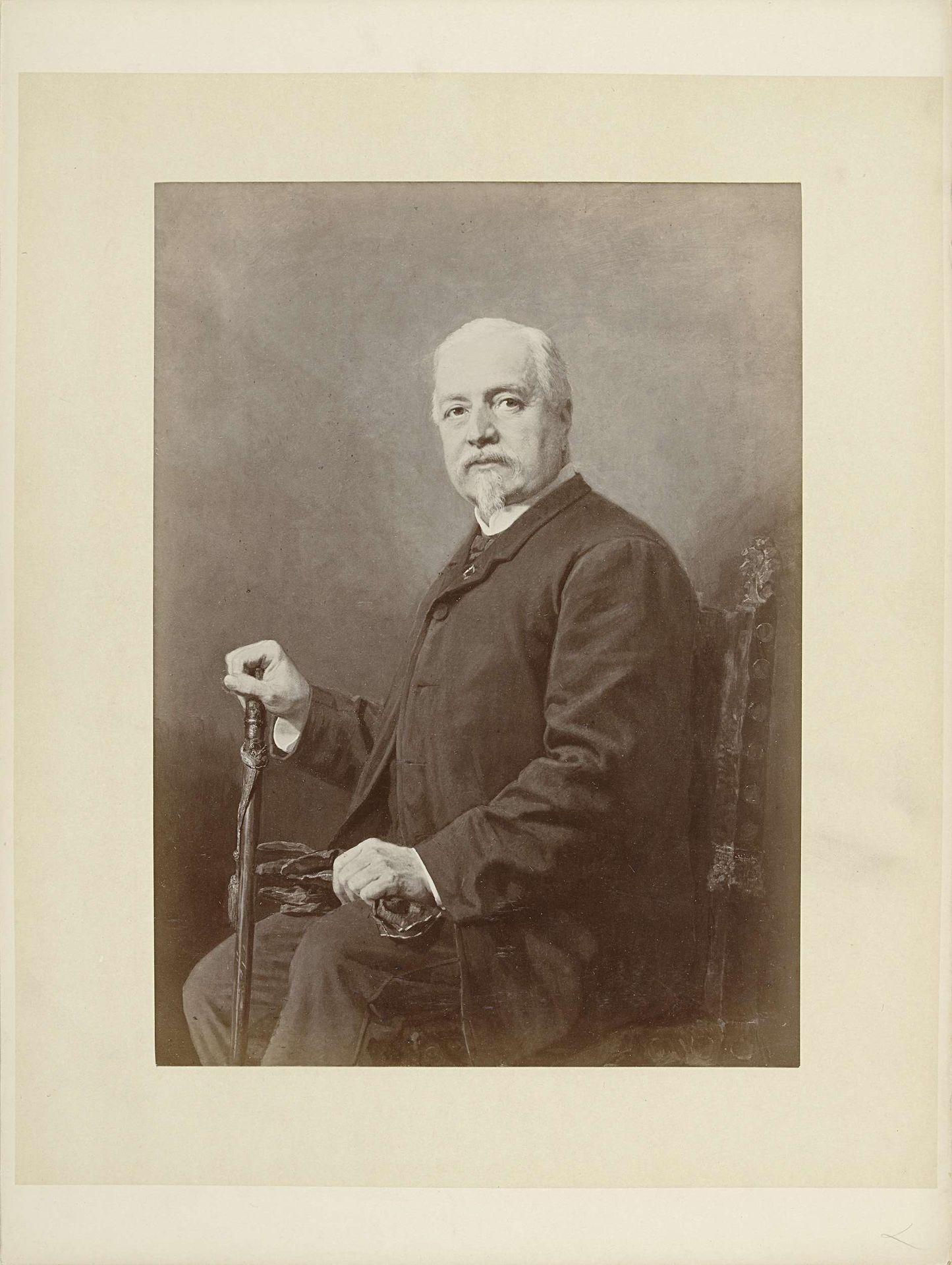 Fotoreproductie van een geschilderd portret van Vincent Sighicelli by Michel Berthaud