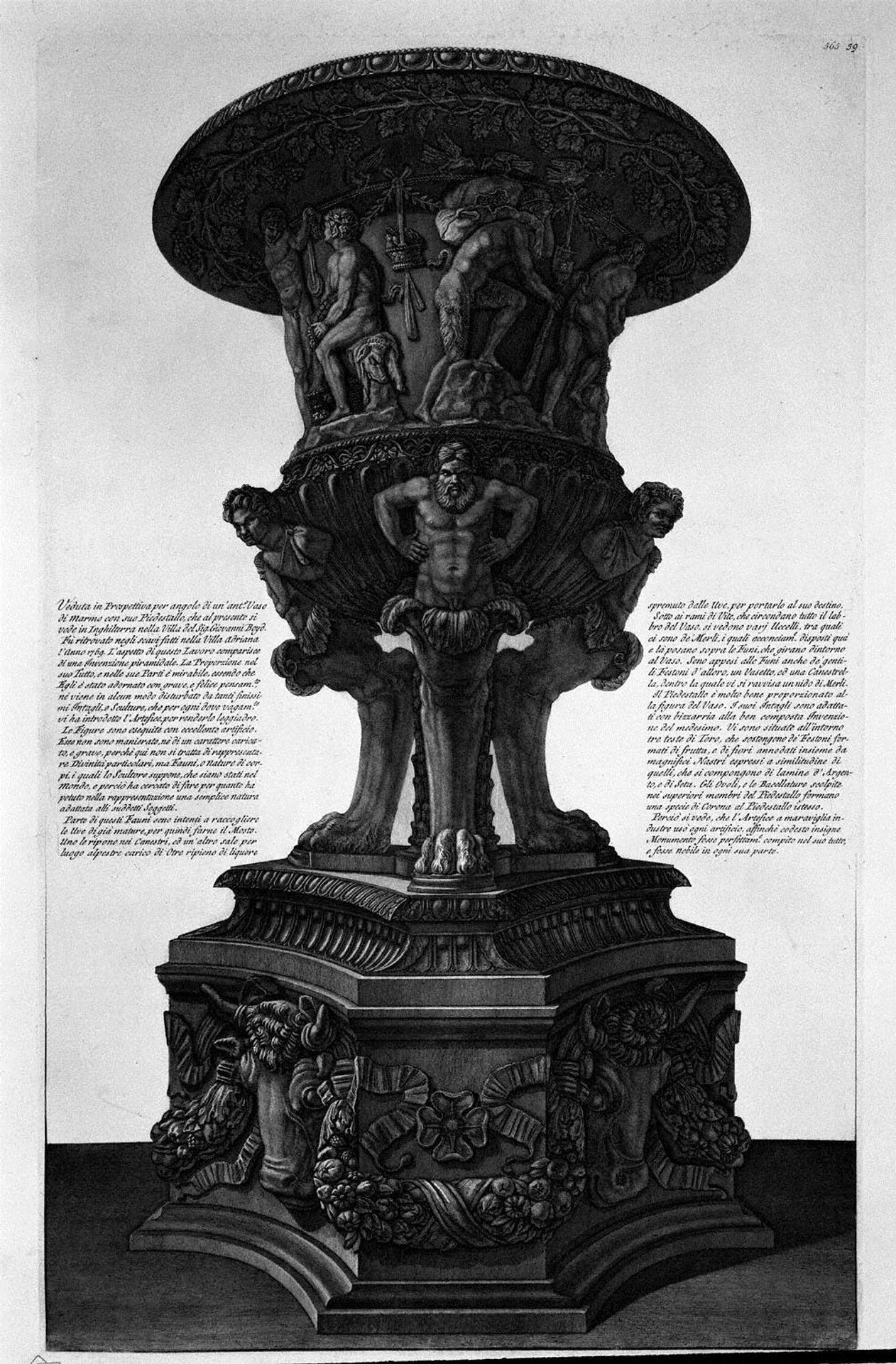 Perspective angle of the same vessel by Giovanni Battista Piranesi
