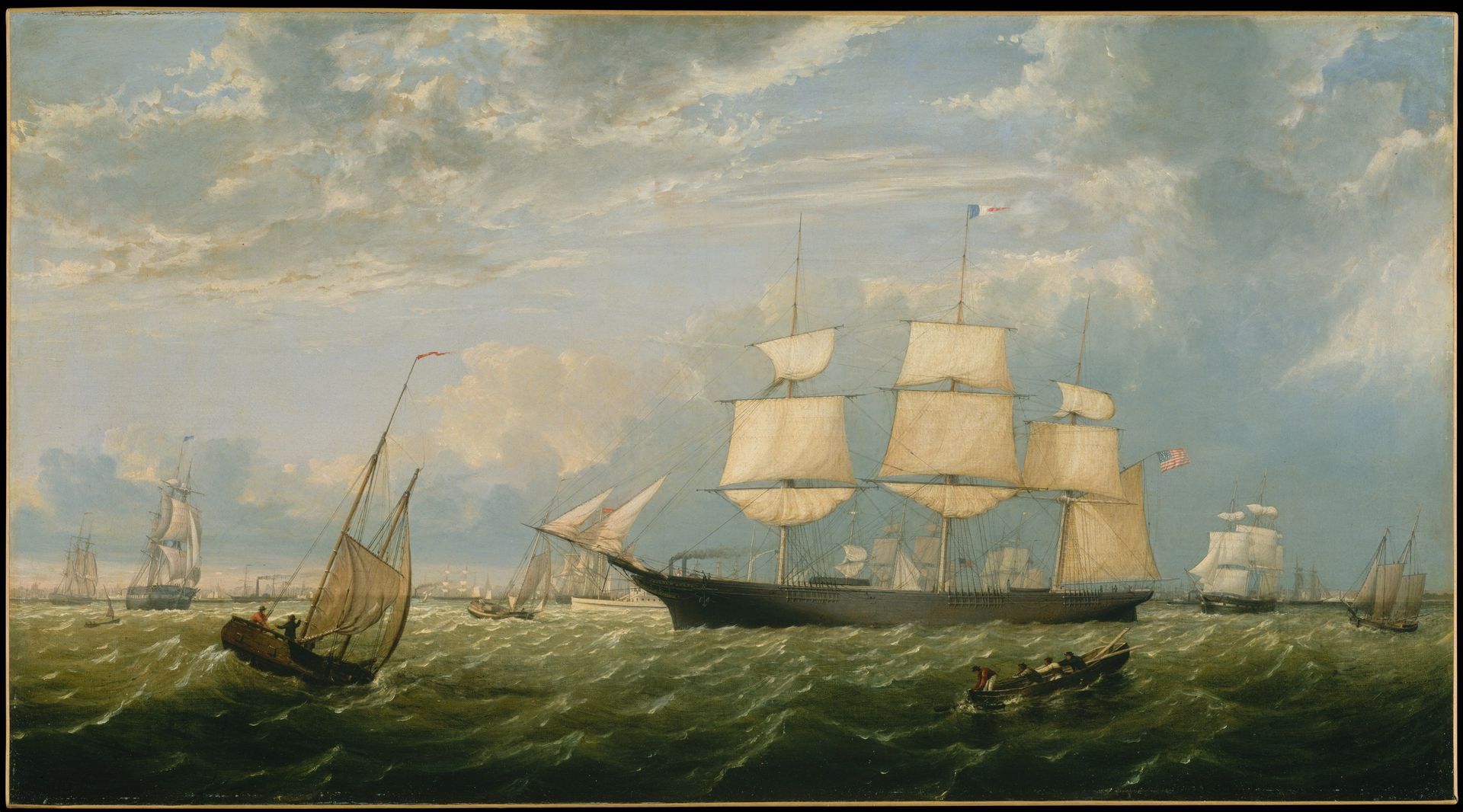 The Golden State Entering New York Harbor by Fitz Henry Lane (formerly Fitz Hugh Lane)