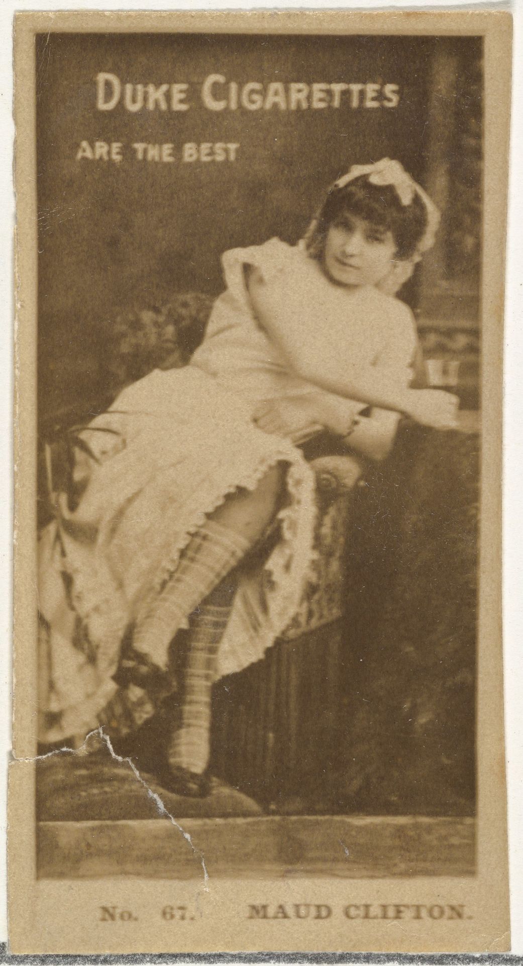Card Number 67, Maud Clifton, from the Actors and Actresses series (N145-6) issued by Duke Sons & Co. to promote Duke Cigarettes by W. Duke, Sons & Co.
