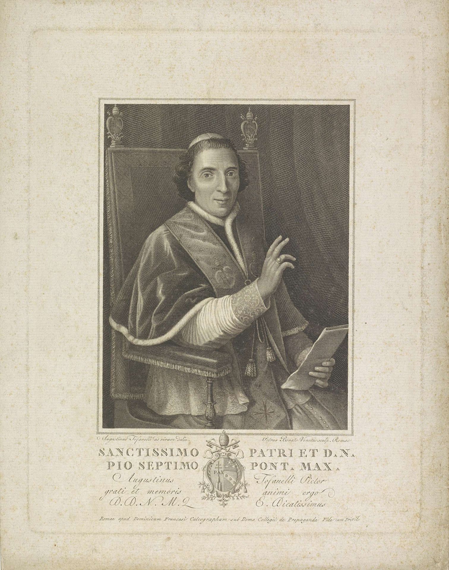Portret van paus Pius VII by Pietro Bonato