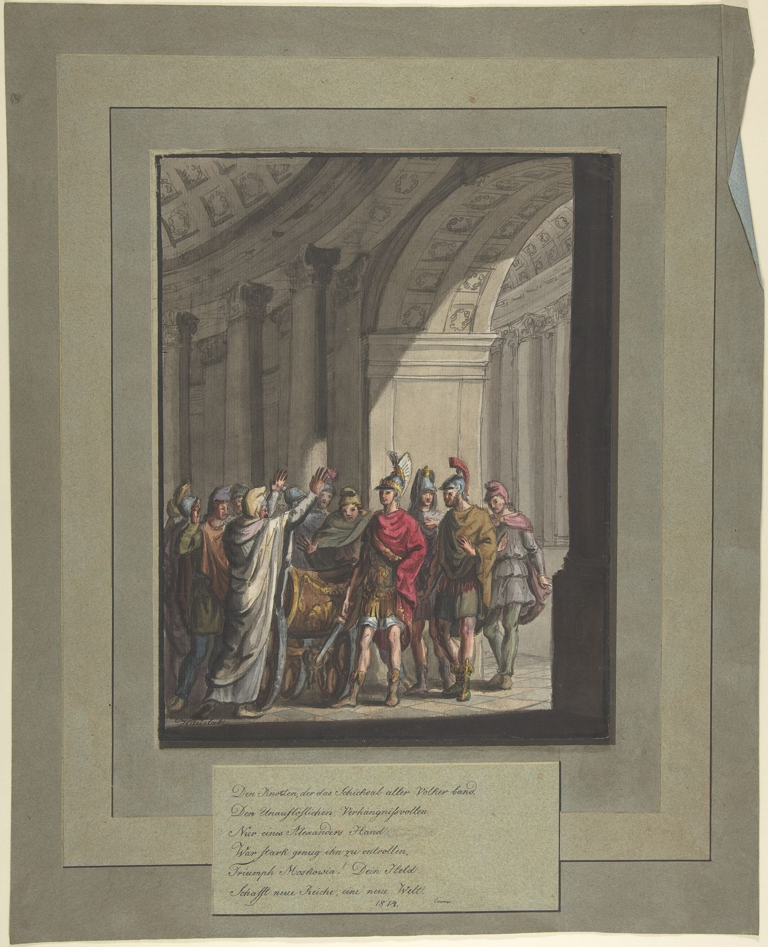 Allegory of Victory of Russians over Napoleon's Army, from a poem by Cremes by Franz von Hauslab the Younger