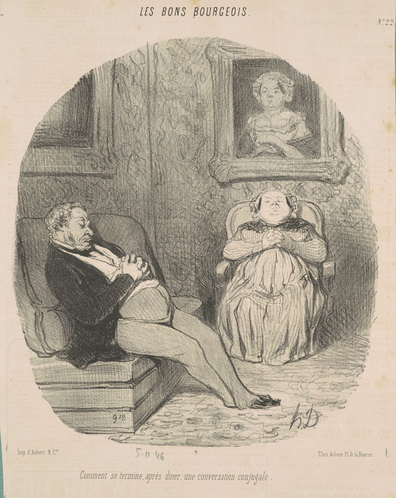 Comment se termine ... une conversation conugale by Honoré Daumier