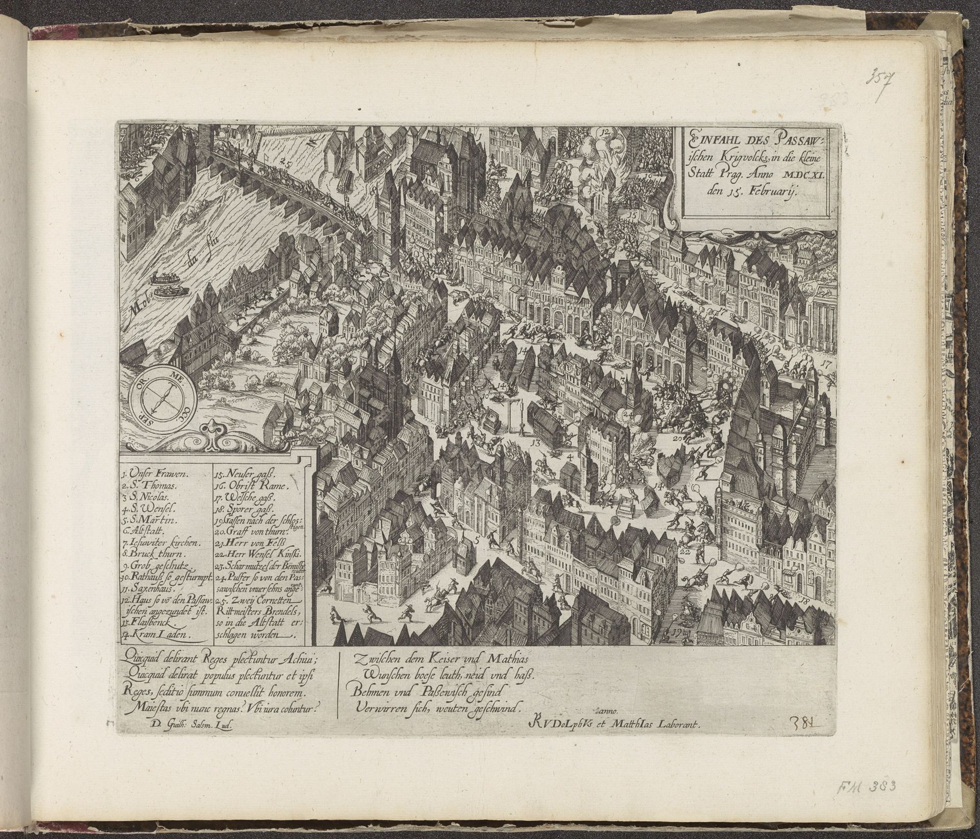 Inval in Praag, 1611 by Frans Hogenberg