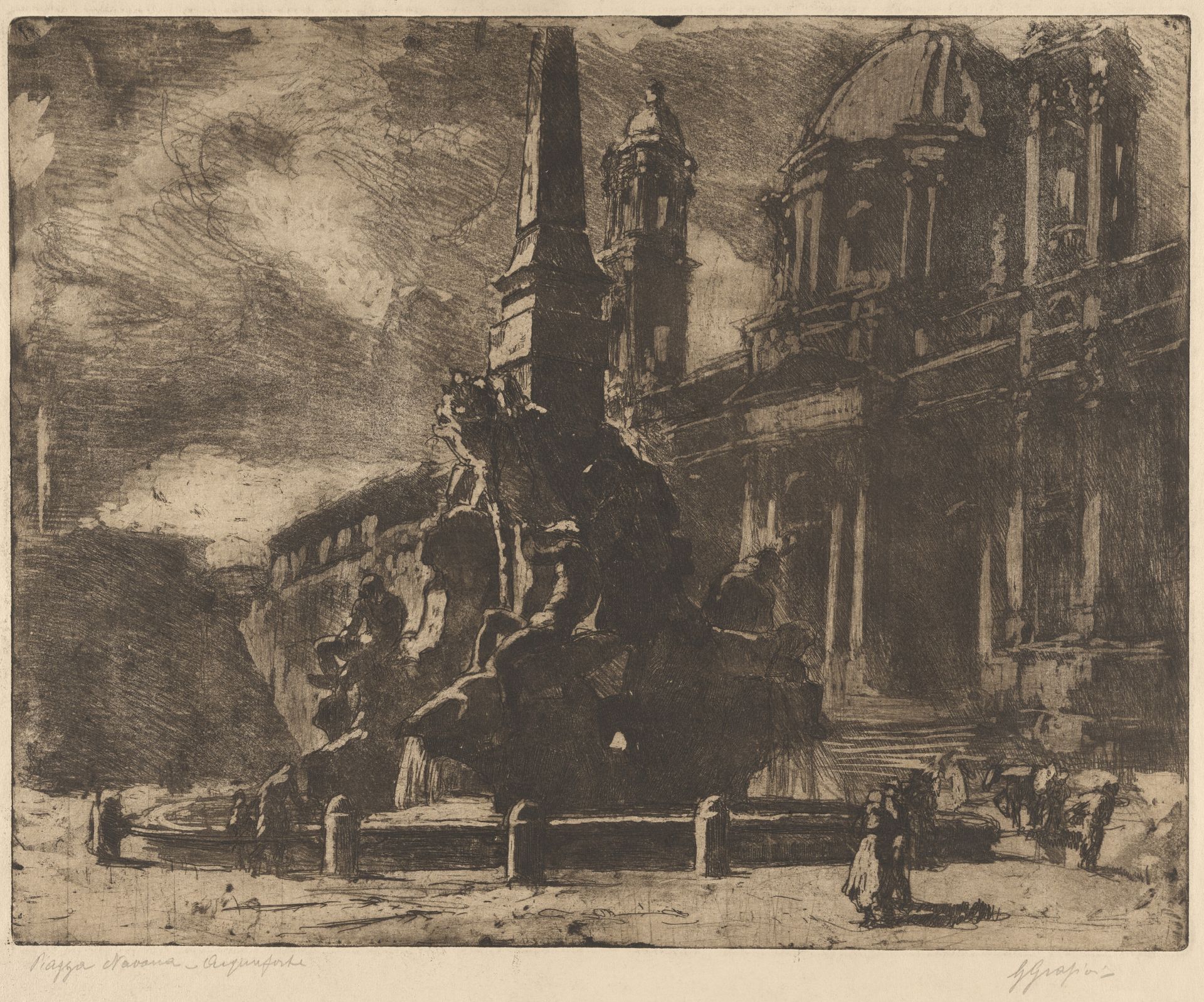 Piazza Navona by Giuseppe Graziosi