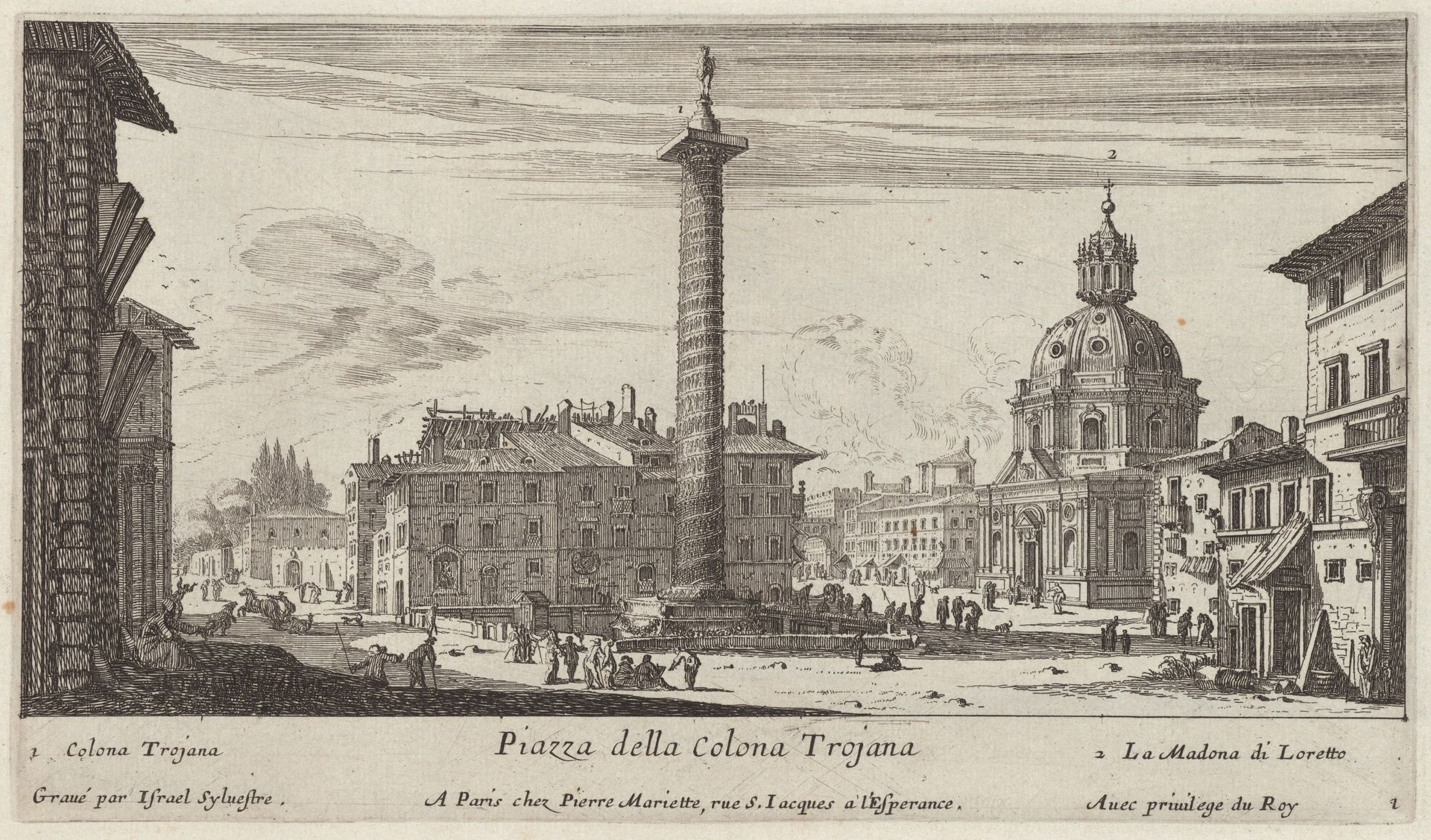 Piazza della Colona Trojana by Israel Silvestre