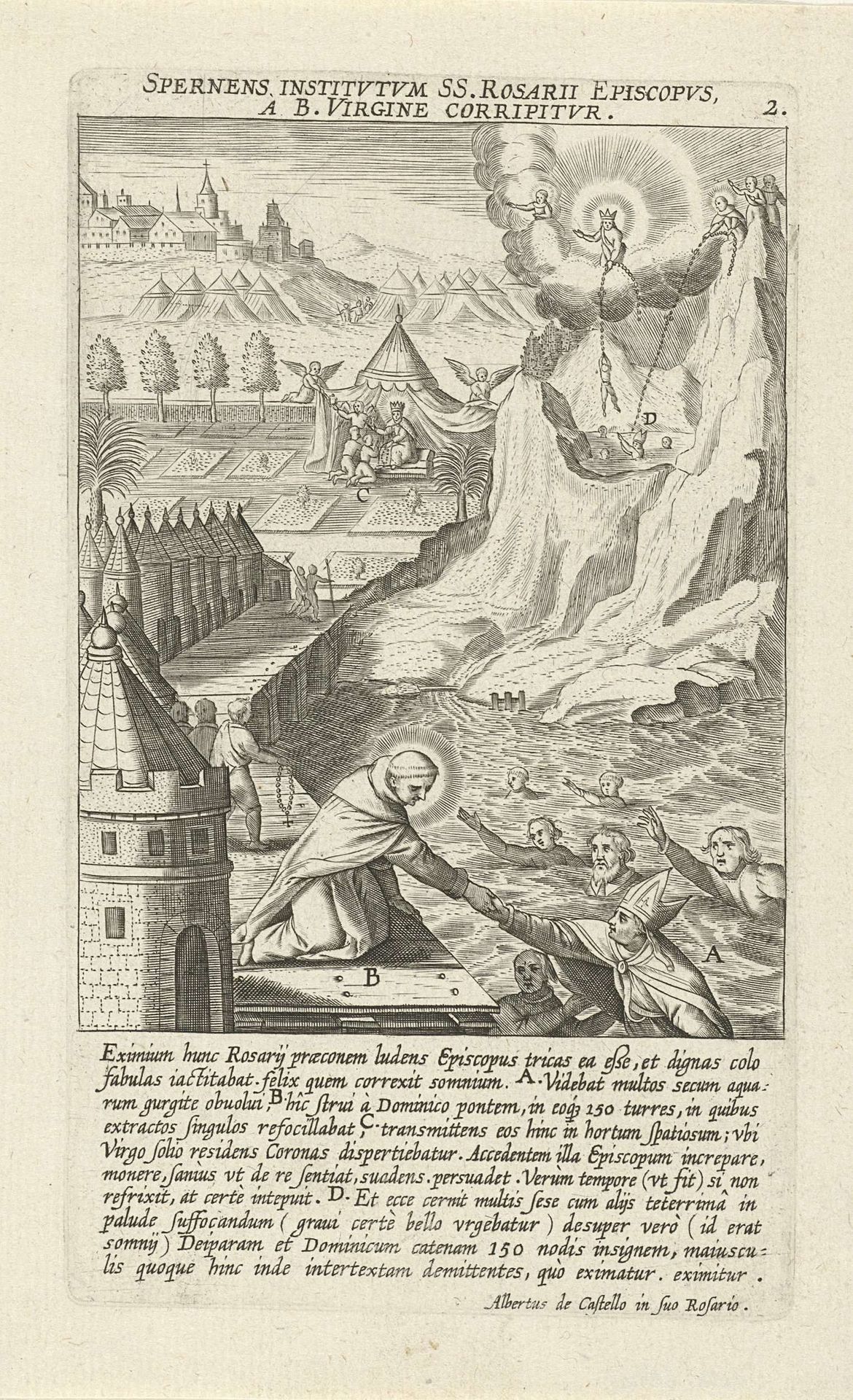 De heilige Dominicus redt de zielen van gelovigen by Theodoor Galle